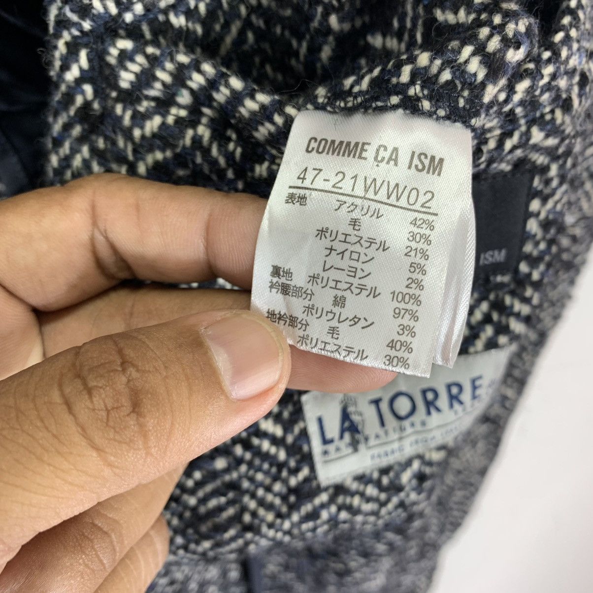 Comme Ca Ism × Vintage VINTAGE COMME CA ISM LA TORRE HERRINGBONE OVERCOAT Size US M / EU 48-50 / 2 - 10 Thumbnail