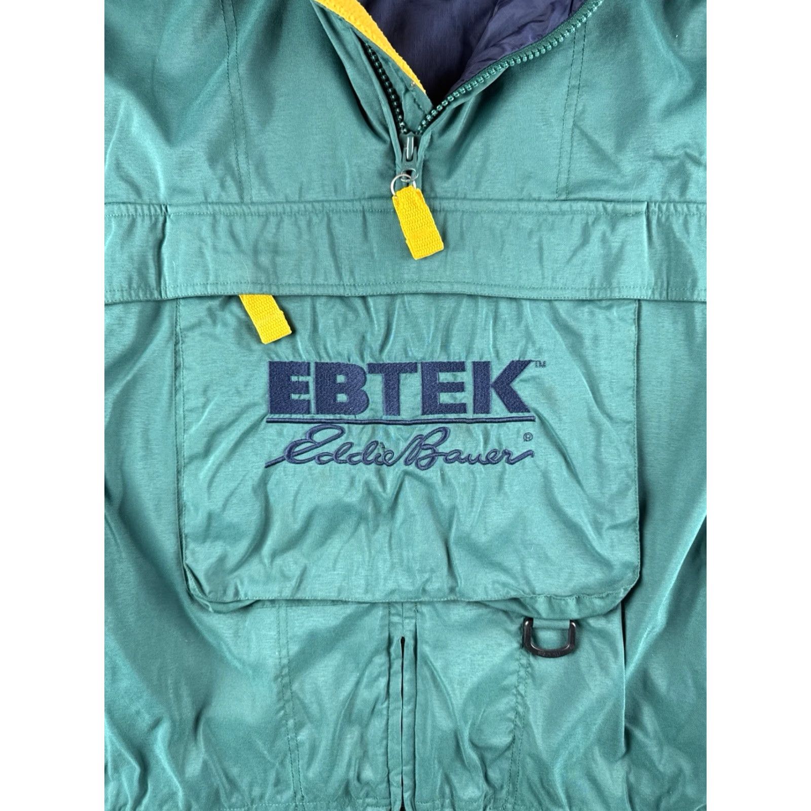 Eddie Bauer VINTAGE Eddie Bauer EBTEK Anorak Jacket Stowaway Hood Teal Small Mens Jacket Size US S / EU 44-46 / 1 - 4 Thumbnail