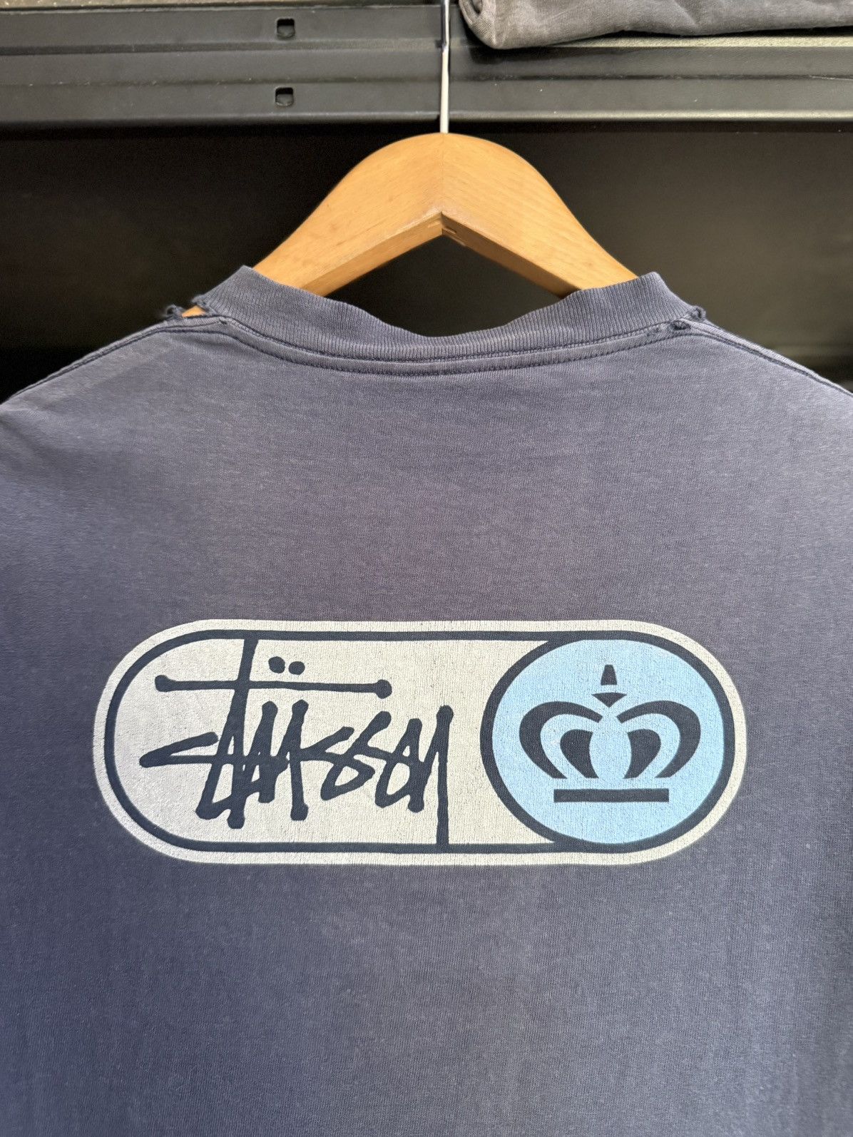 Stussy Thrashed Vintage 90s Stussy Crown Backhit Sun Faded Tee Size US S / EU 44-46 / 1 - 2 Thumbnail