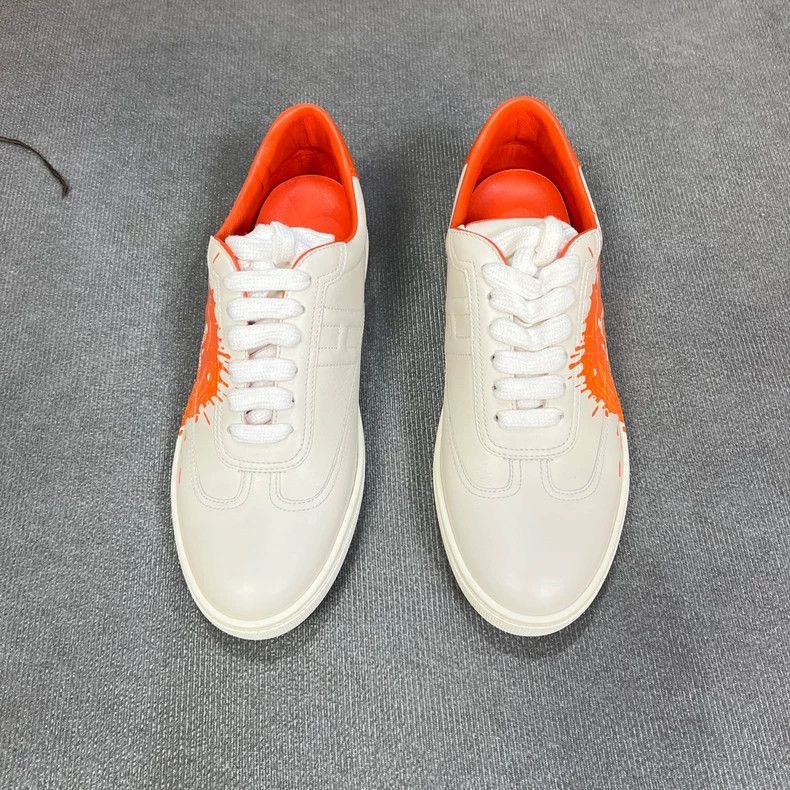 Hermes Hermes Quicker White Orange LowTop Sneakers-2506 Size US 6 / IT 36 - 4 Thumbnail