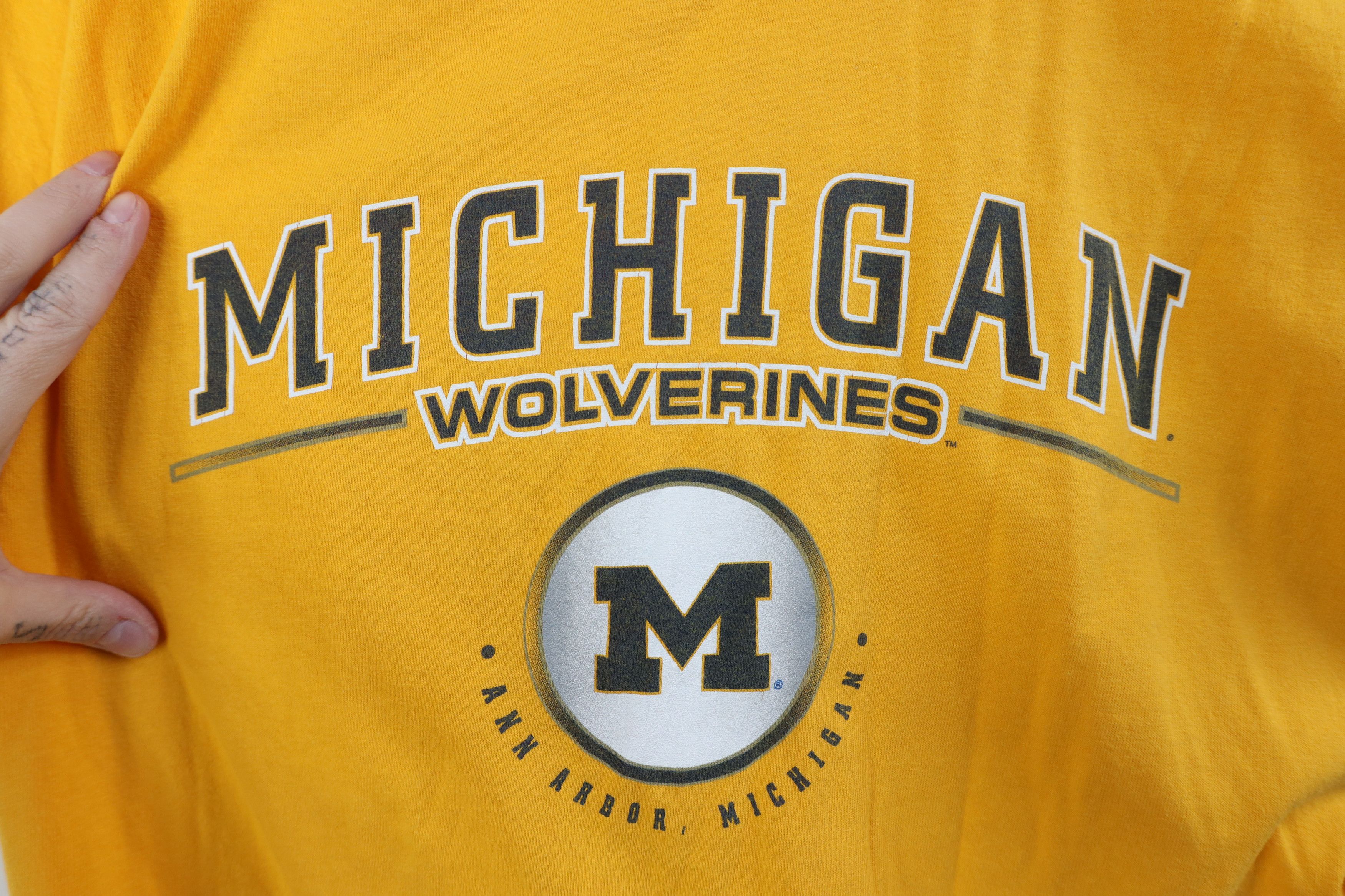 Vintage Vintage Faded Spell Out University of Michigan T-Shirt Maize Size US M / EU 48-50 / 2 - 4 Thumbnail