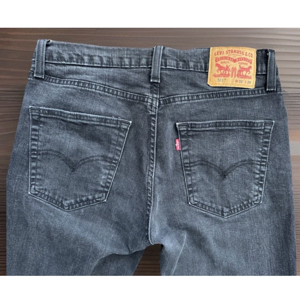 Levi's Levi’s 511 Slim Fit Black Denim Jeans 32x29 Size US 32 / EU 48 - 6 Thumbnail