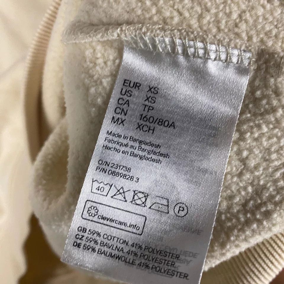 H&M H&M Sweatshirt Women's XS Pullover Beige Cotton Blend Size XS / US 0-2 / IT 36-38 - 7 Thumbnail