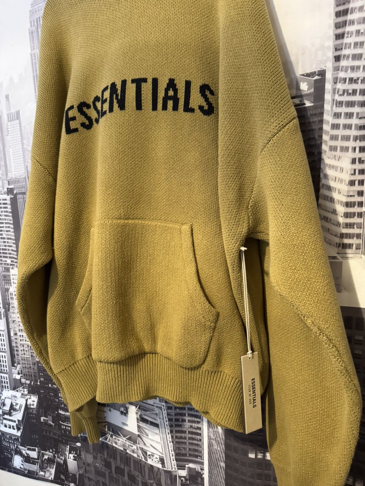 Fear of God 🔥 Fear of God Essentials Knit Hoodie Amber SZ XXL Size US XXL / EU 58 / 5 - 2 Thumbnail