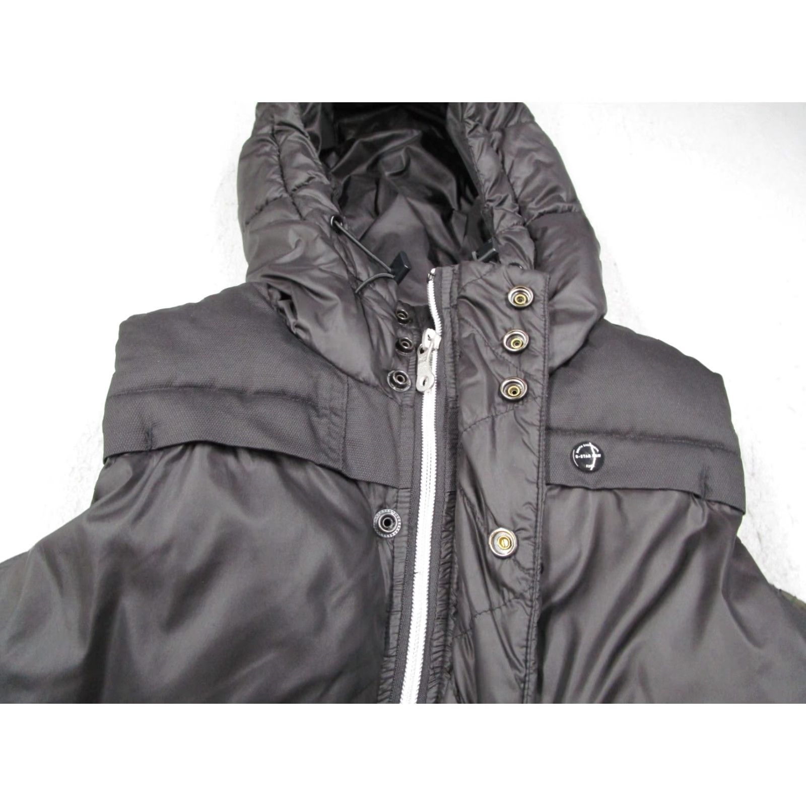 G-Star G Star Vest Women Small Black Whistler Full Zip Hooded Sleeveless Gilet - Classic, Puffer Jacket, Zip Pockets, Polyamide, White/Black? Size S / US 4 / IT 40 - 2 Thumbnail
