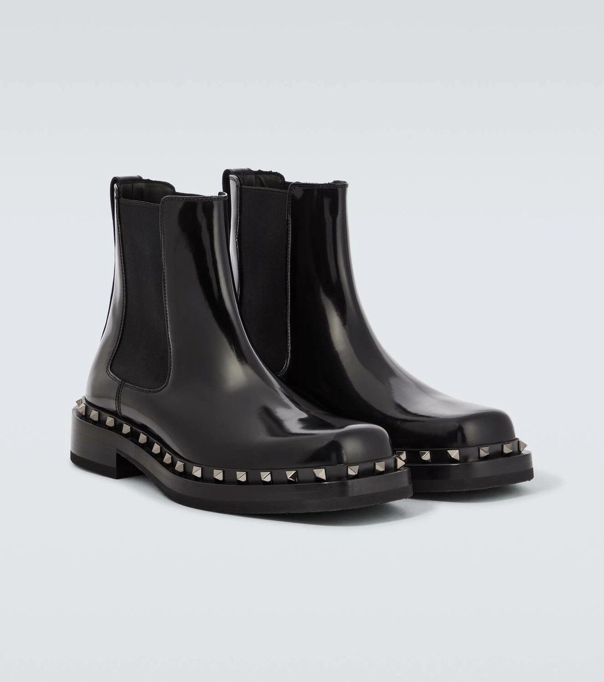 Valentino o1y0525 Leather Ankle Boots in Black Size US 6 / EU 39 - 2 Thumbnail