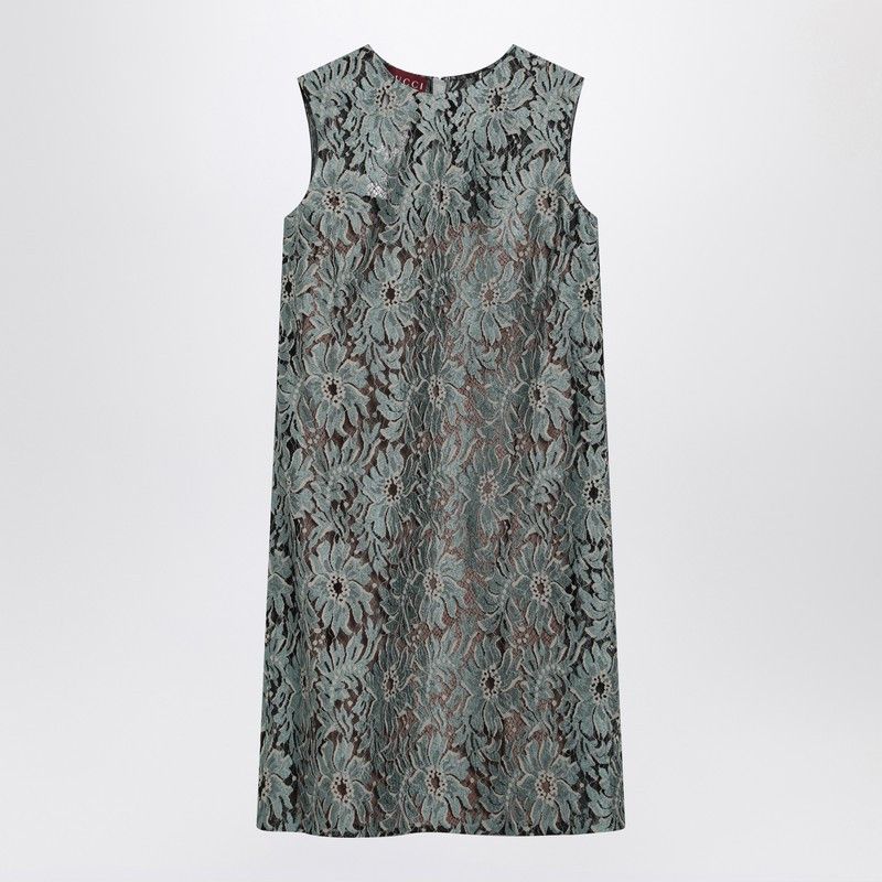 Gucci Sage Green Floral Lace Dress