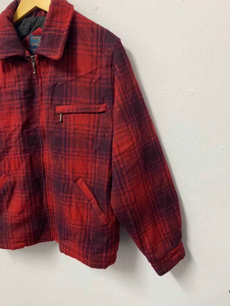 Japanese Brand Vtg Jungle Storm Plaid Wool Quilted Bomber Jacket Workwear Size US M / EU 48-50 / 2 - 3 Thumbnail