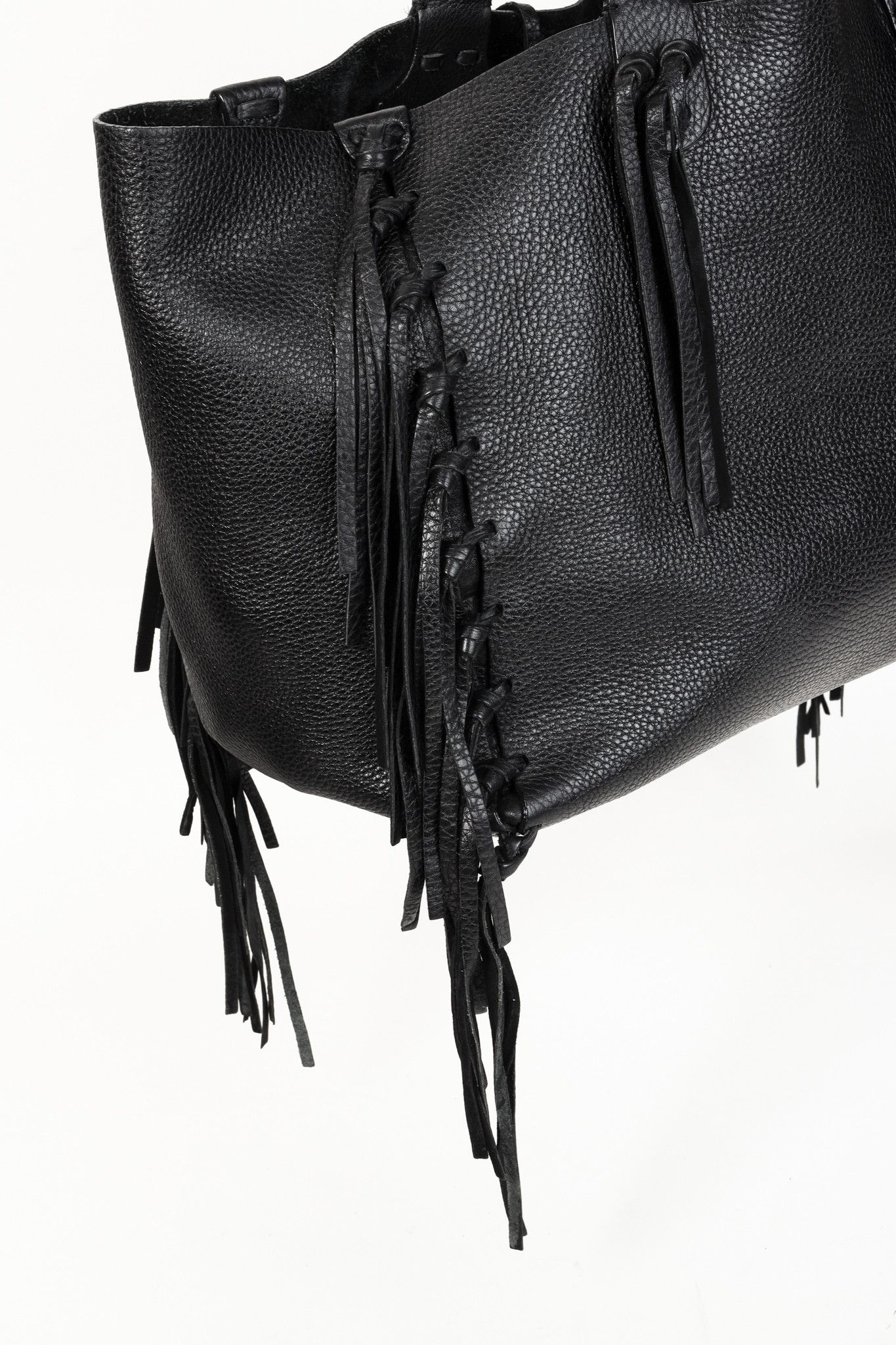 Valentino Valentino Garavani C-Rockee Fringe Tote Bag Black Size ONE SIZE - 9 Thumbnail
