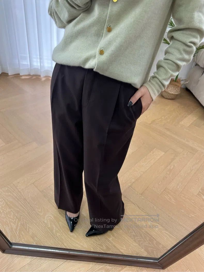Hermes Hermes Fine Wool Pleated Straight Trousers - Caramel Size 25" / US 0 / IT 36 - 3 Thumbnail