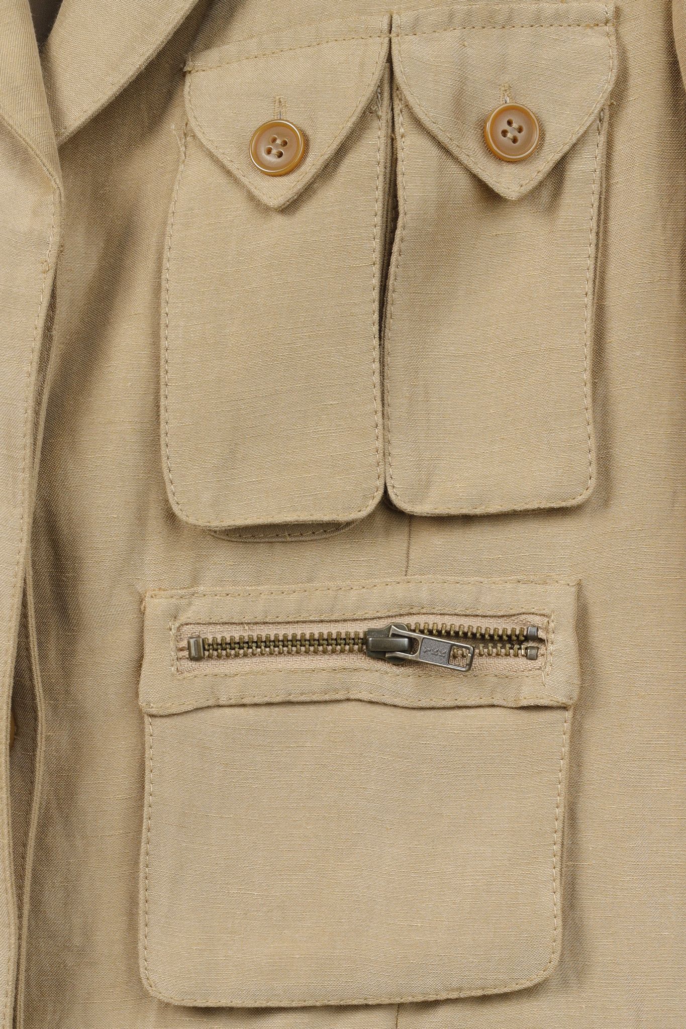SMYTHE Smythe Surplus Khaki Linen-Blend Cargo Blazer Size XS / US 0-2 / IT 36-38 - 7 Thumbnail
