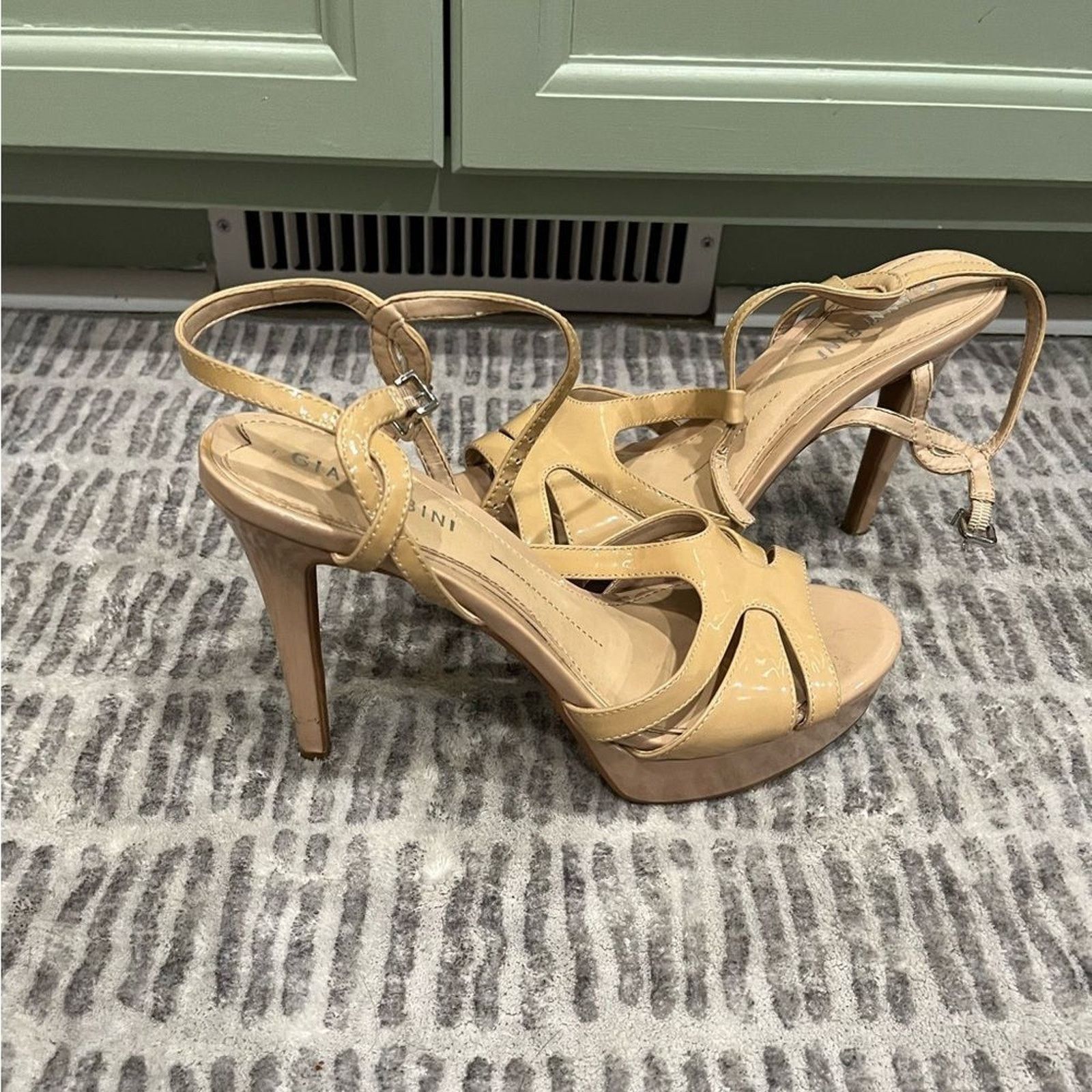 Gianni Valentino Giani Bini Kelli T-Strap Platform High Heel Patent Leather 8 Size US 8 / IT 38 - 1 Thumbnail