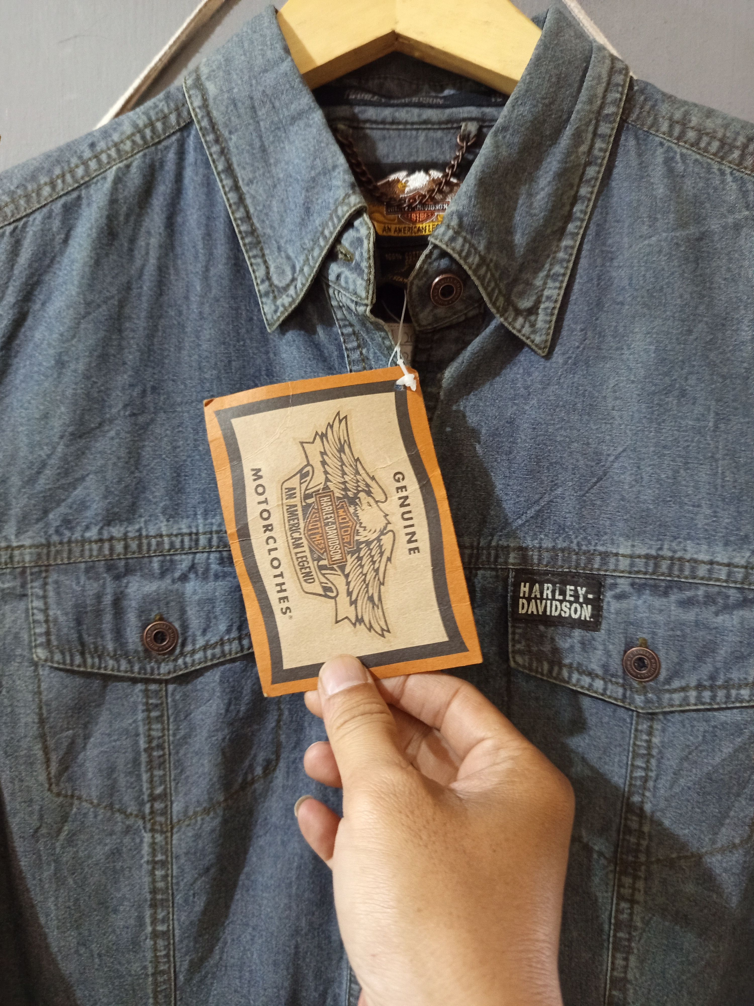 Harley Davidson 2003 Harley Davidson Show Sample Denim Shirt Size M / US 6-8 / IT 42-44 - 7 Thumbnail