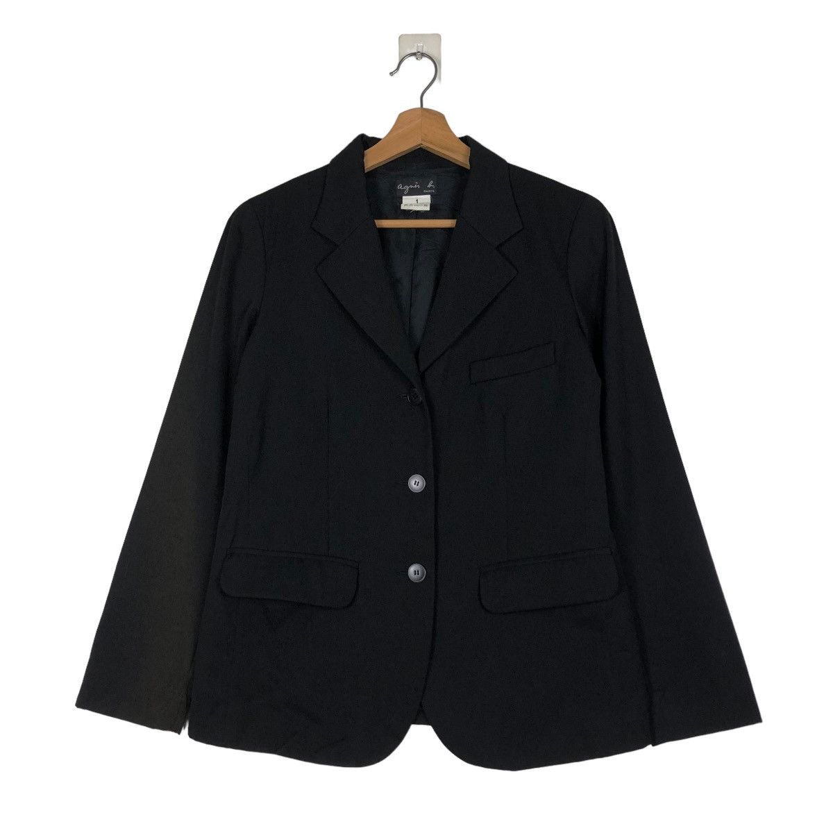 agnes b. RICH BLACK VINTAGE BUTTON JACKET AGNES B. PARIS ISSEY MIYAKE Size US S / EU 44-46 / 1 - 3 Thumbnail