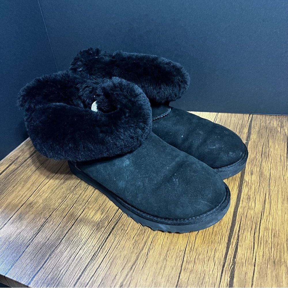 Ugg Ugg Classic Mini Fluff Suede Sheepskin Cuff Boots With Bow Size US 8 / IT 38 - 5 Thumbnail