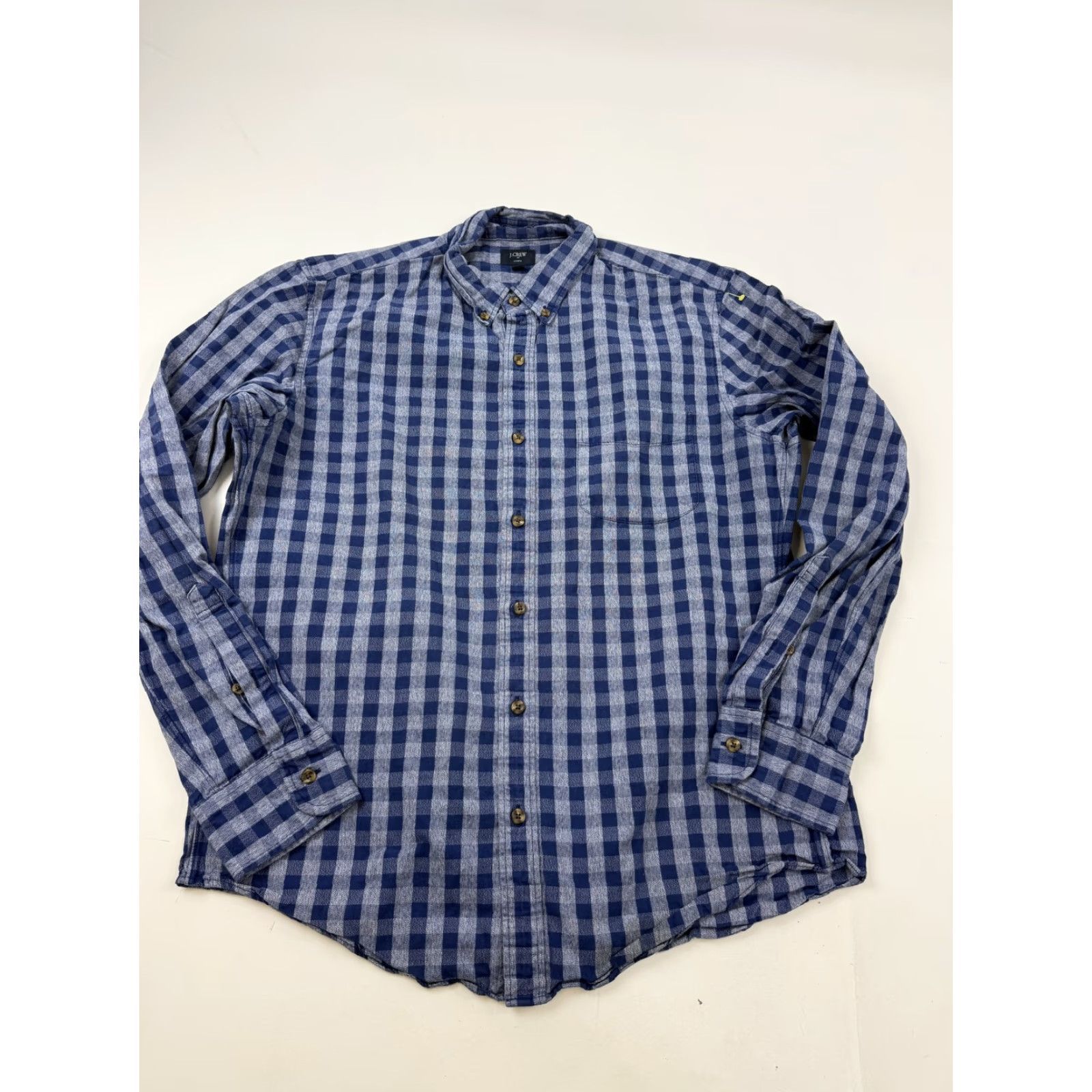 J.Crew J.Crew Shirt Mens Large Blue Check Jaspe Slim Fit Long Sleeve Button Down Casual Size US L / EU 52-54 / 3 - 2 Thumbnail