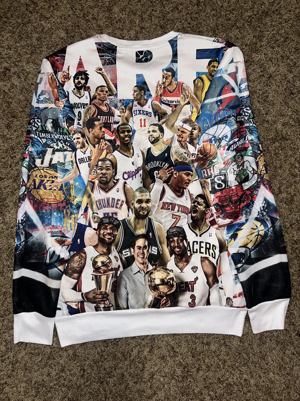 Designer NBA Superstars Legends Vintage Basketball 1991 Inc Shirt RARE Size US L / EU 52-54 / 3 - 5 Thumbnail