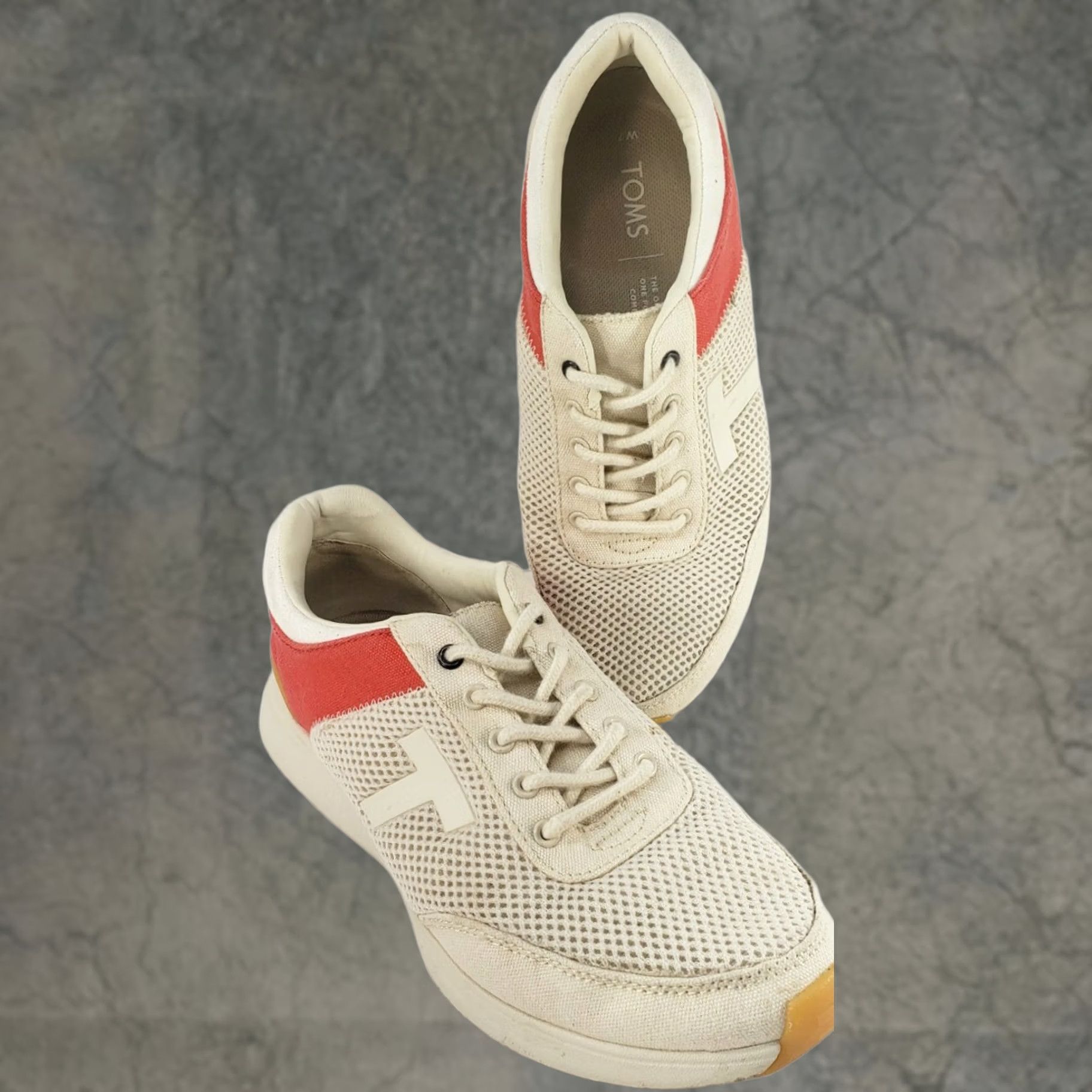 Toms Toms Arroyo Women's Athletic Sneakers White Red Birch Canvas Women's 7M Cushy Size US 7 / IT 37 - 1 Thumbnail