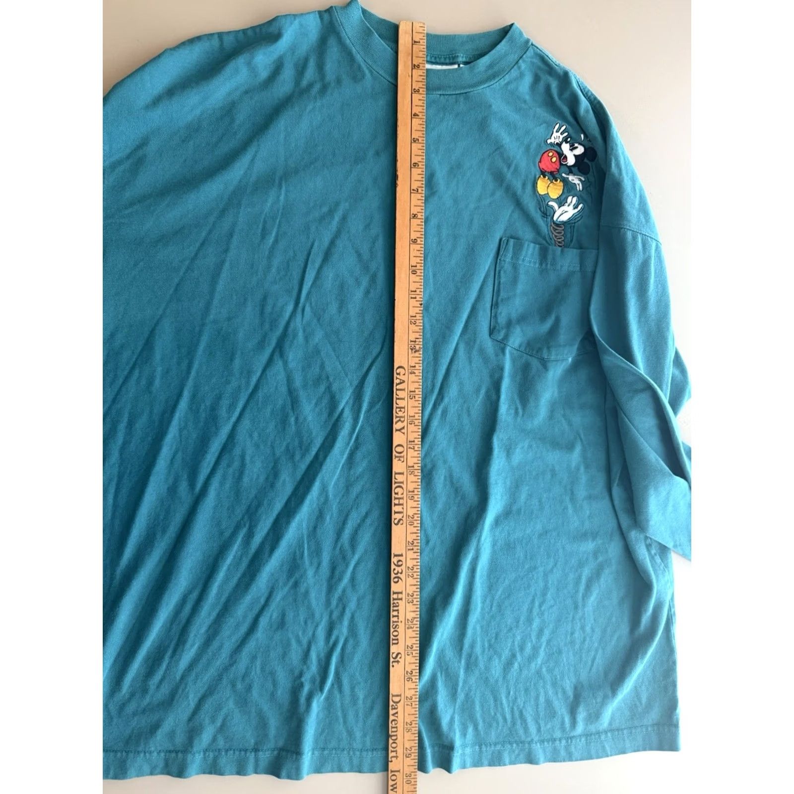 Disney VINTAGE Disney Mickey Mouse Shirt Men 2XL Long Sleeve Pocket 90s Y2K Teal Size US XXL / EU 58 / 5 - 7 Thumbnail