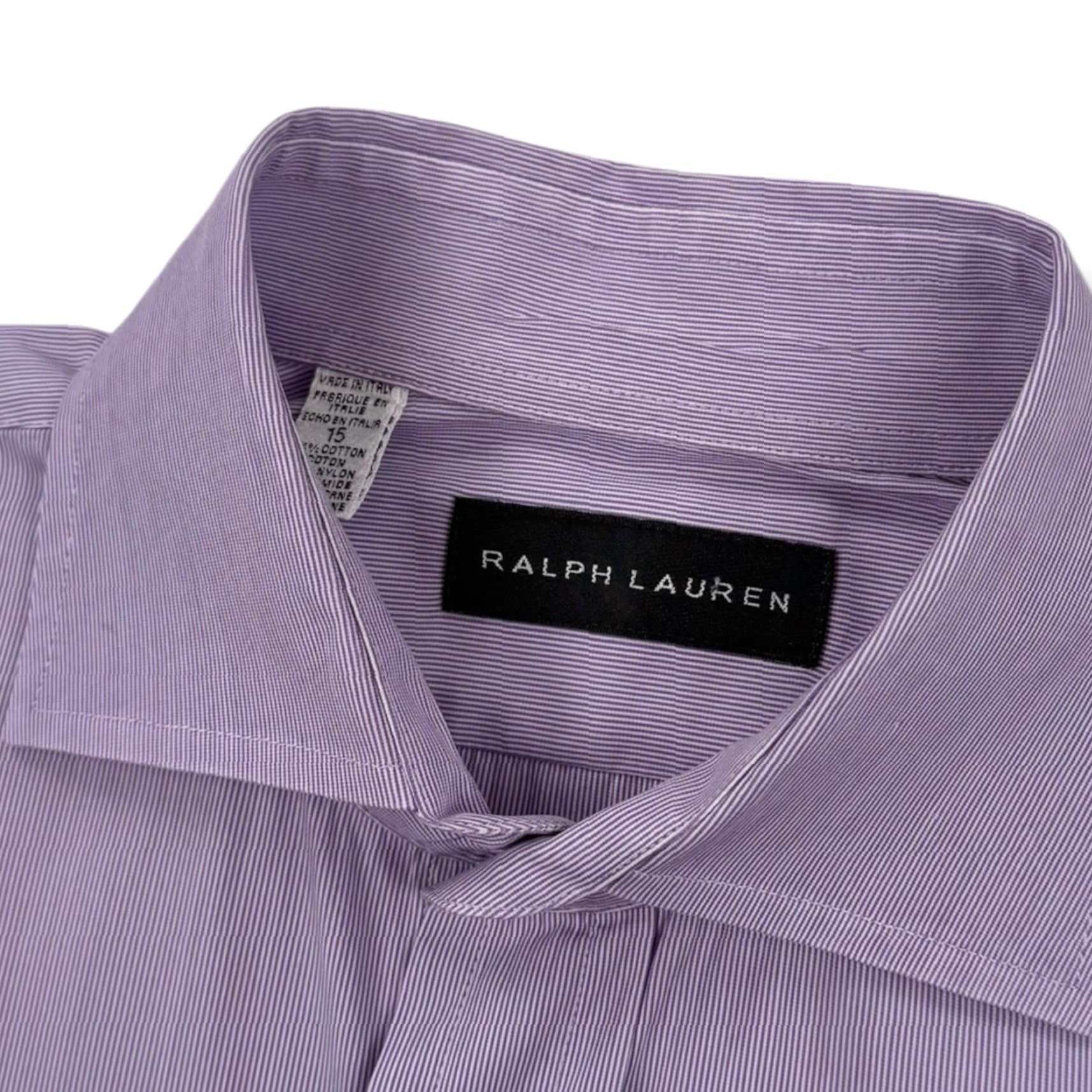 Ralph Lauren Black Label Button-Up Dress Shirt Mens Size 15 Purple Cotton  Button-Down Collared