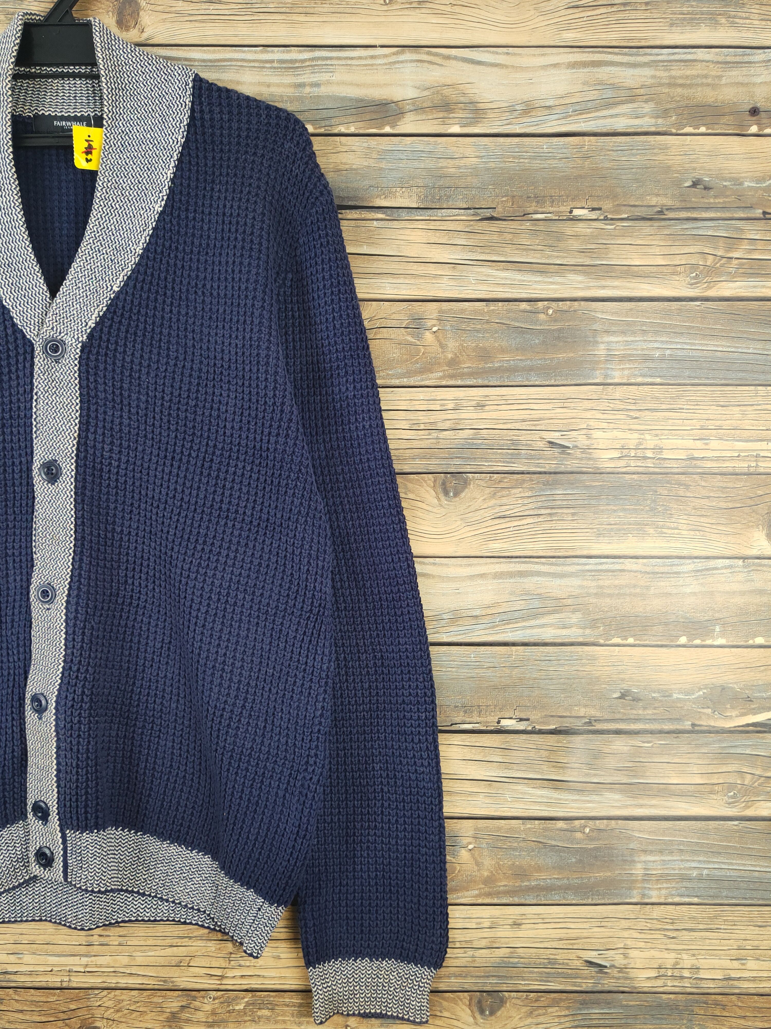 Homespun Knitwear Fairwhale Navy Knitwear Cardigan #W1097 Size US L / EU 52-54 / 3 - 5 Thumbnail