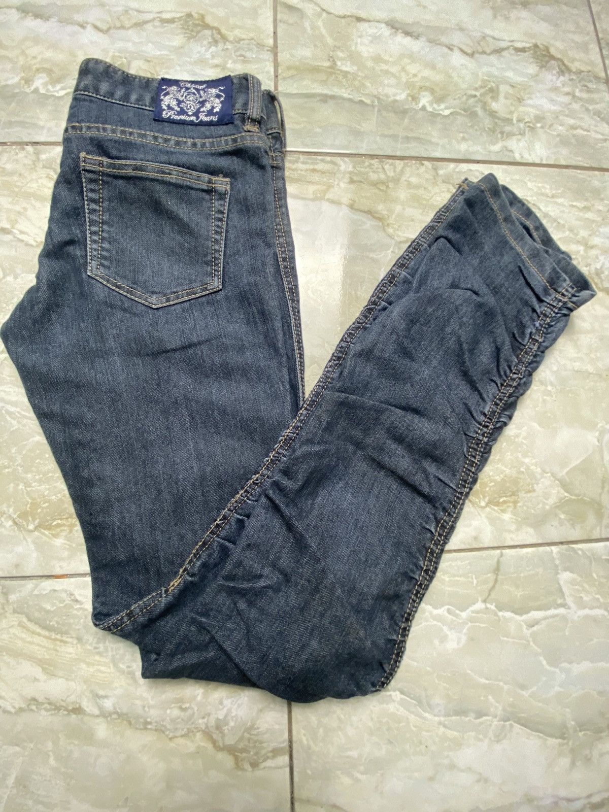 Japanese Brand Chuccocox Premium Wrinkle Skinny Jeans Size 30" / US 8 / IT 44 - 10 Thumbnail