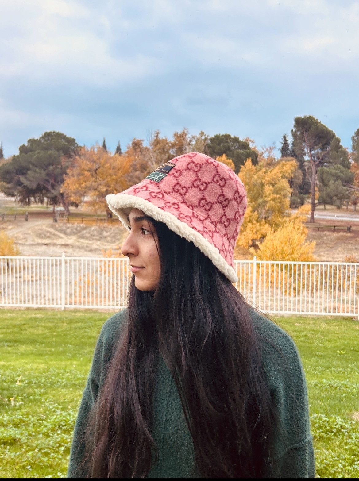 Gucci Gucci Pink Wool GG Bucket Hat Size ONE SIZE - 3 Thumbnail
