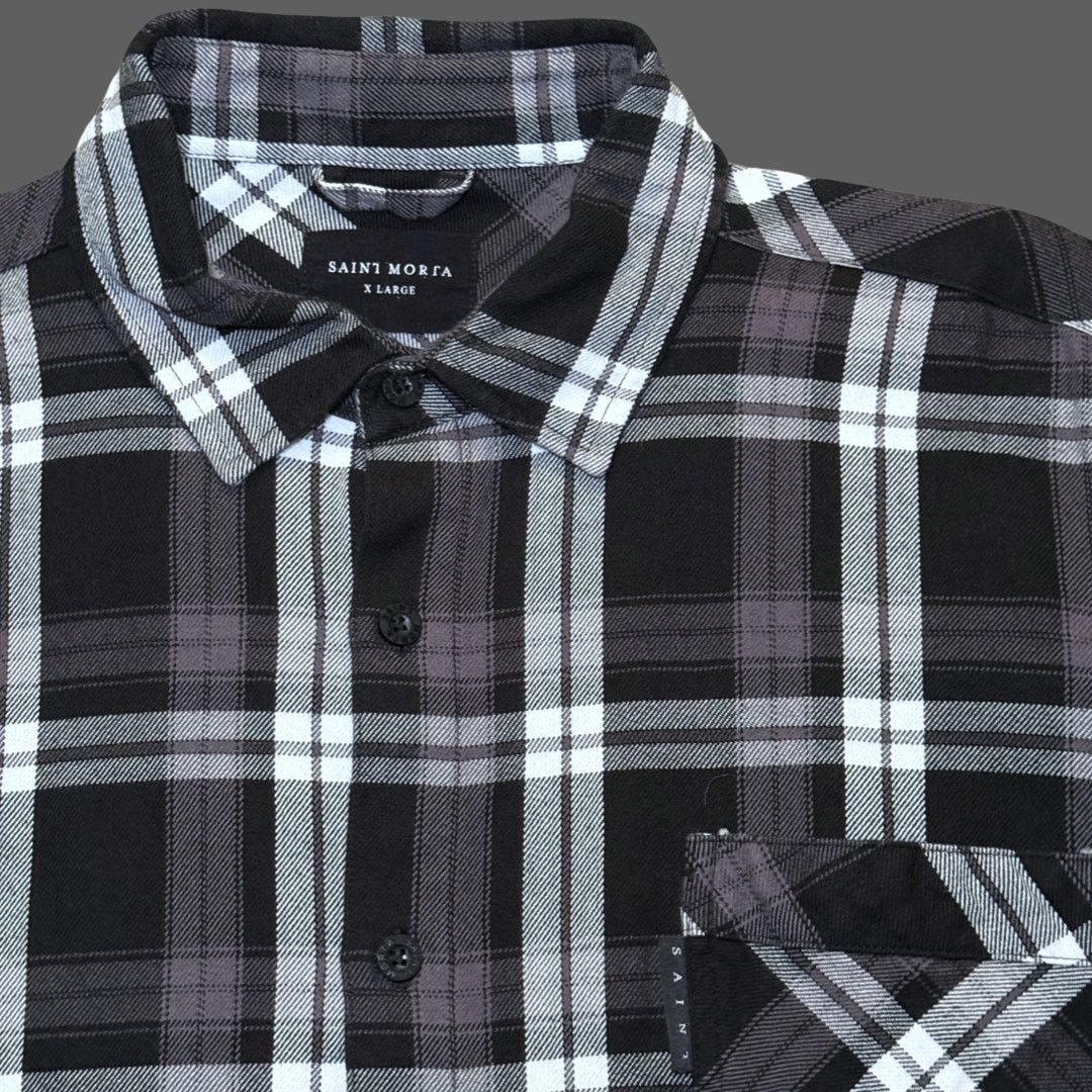 Other Saint Morta Black Gray Plaid Flannel Shirt Mens XL Size US XL / EU 56 / 4 - 3 Thumbnail
