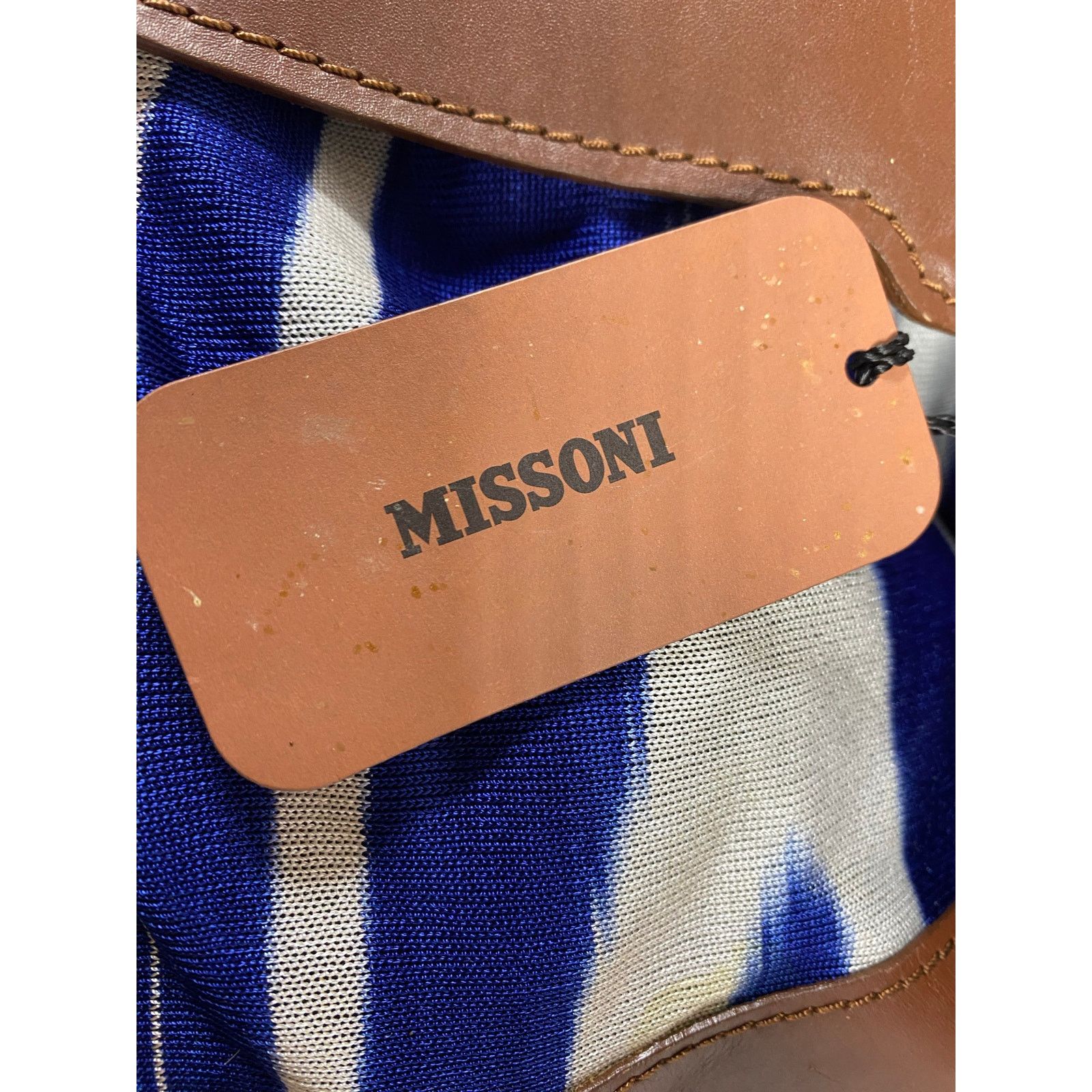 Missoni Missoni Fiammato Blue Striped Bag NWT Size ONE SIZE - 8 Thumbnail
