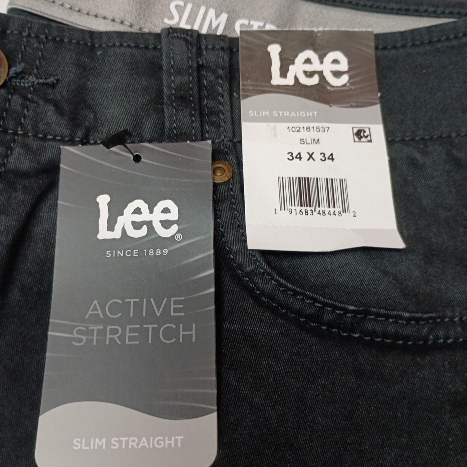 Lee Lee Chino Motion Flex Waist Pants Men's 34x34 Black Slim Fit Size US 34 / EU 50 - 2 Thumbnail
