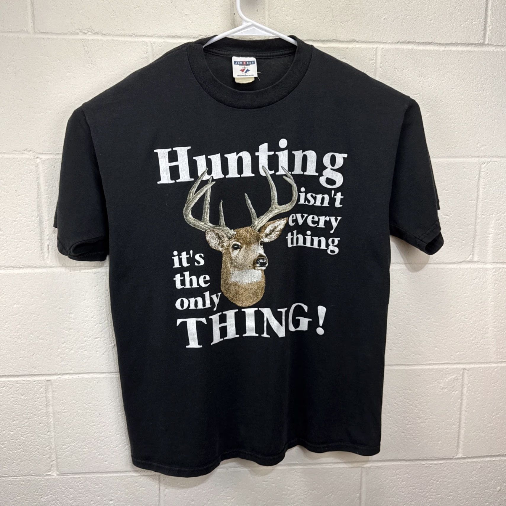 Jerzees VINTAGE Jerzees Deer Hunting Isn’t Everything It’s The Only Thing T Shirt XL Black Crew Neck Short Sleeve Men’s 90s Outdoor Humor Size US XL / EU 56 / 4 - 2 Thumbnail