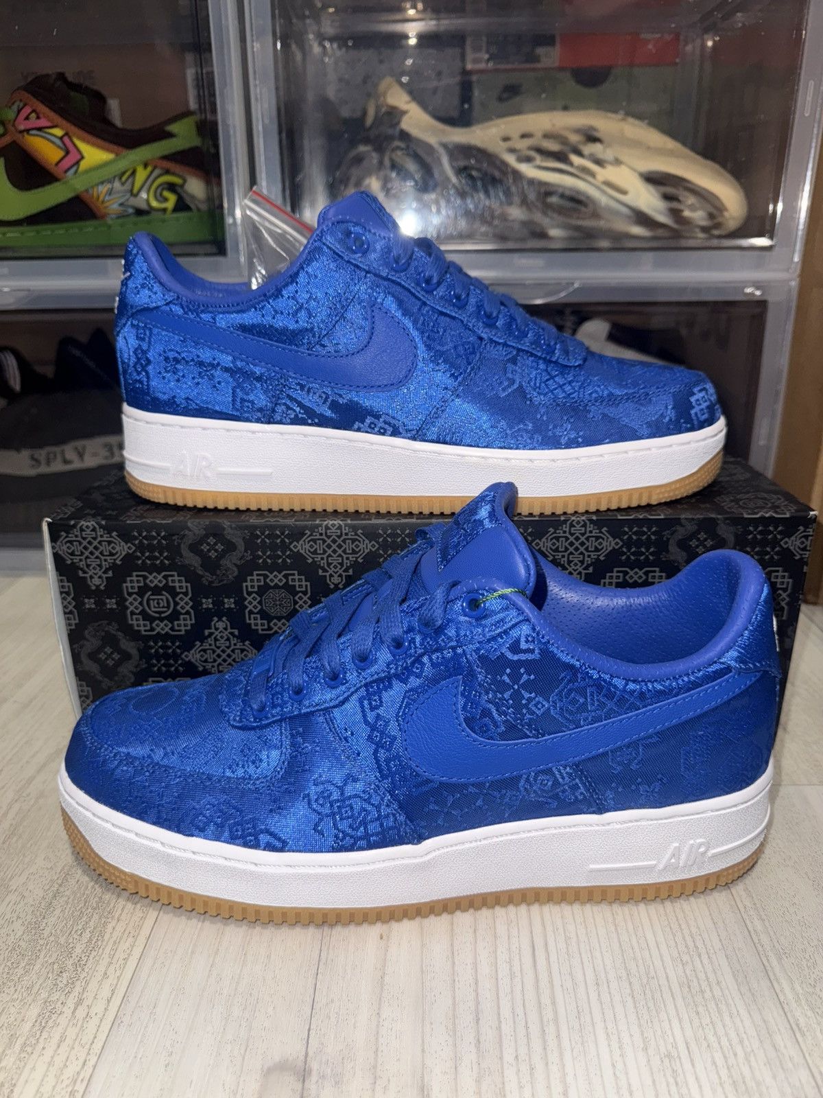 CLOT × Nike Nike Air Force 1 Low PRM Clot Blue Silk Size US 9.5 / EU 42-43 - 2 Thumbnail