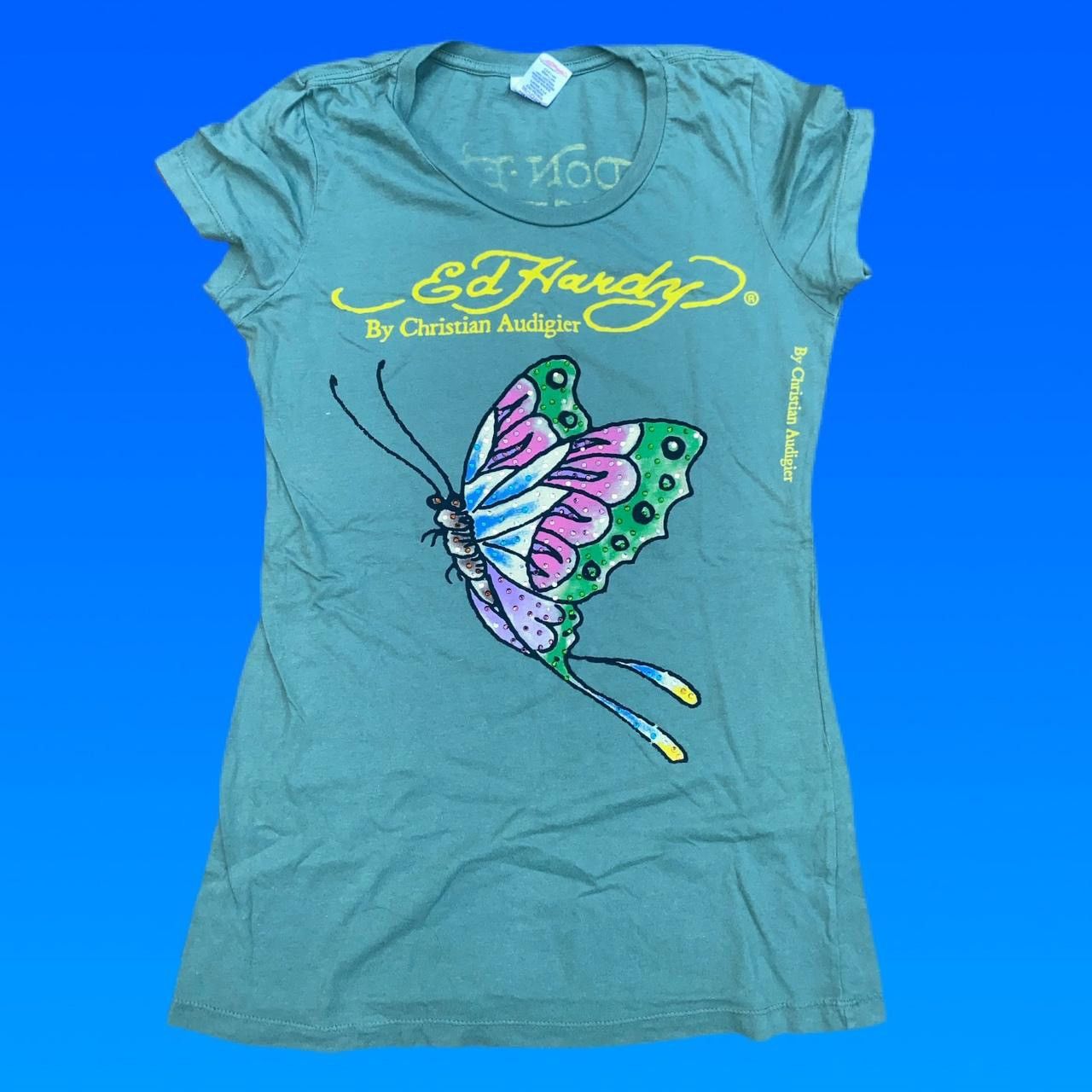 Ed Hardy × Vintage Y2K MCBLING ED HARDY TOP Size S / US 4 / IT 40 - 1 Thumbnail