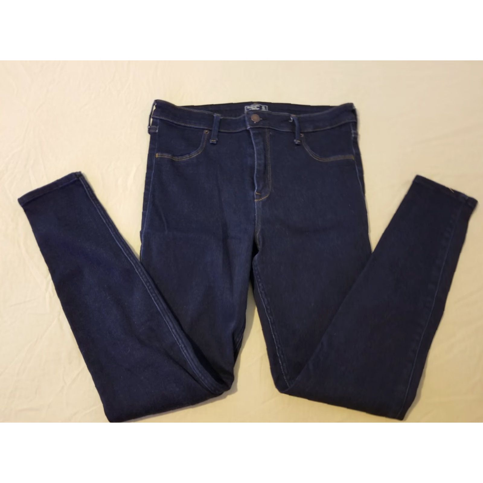 Abercrombie & Fitch Womens Abercrombie & Fitch Jeans Skinny 12 Denim Blue 5-Pocket Zip High Rise Cotton Pant Size 34" / US 12 / IT 48 - 3 Thumbnail