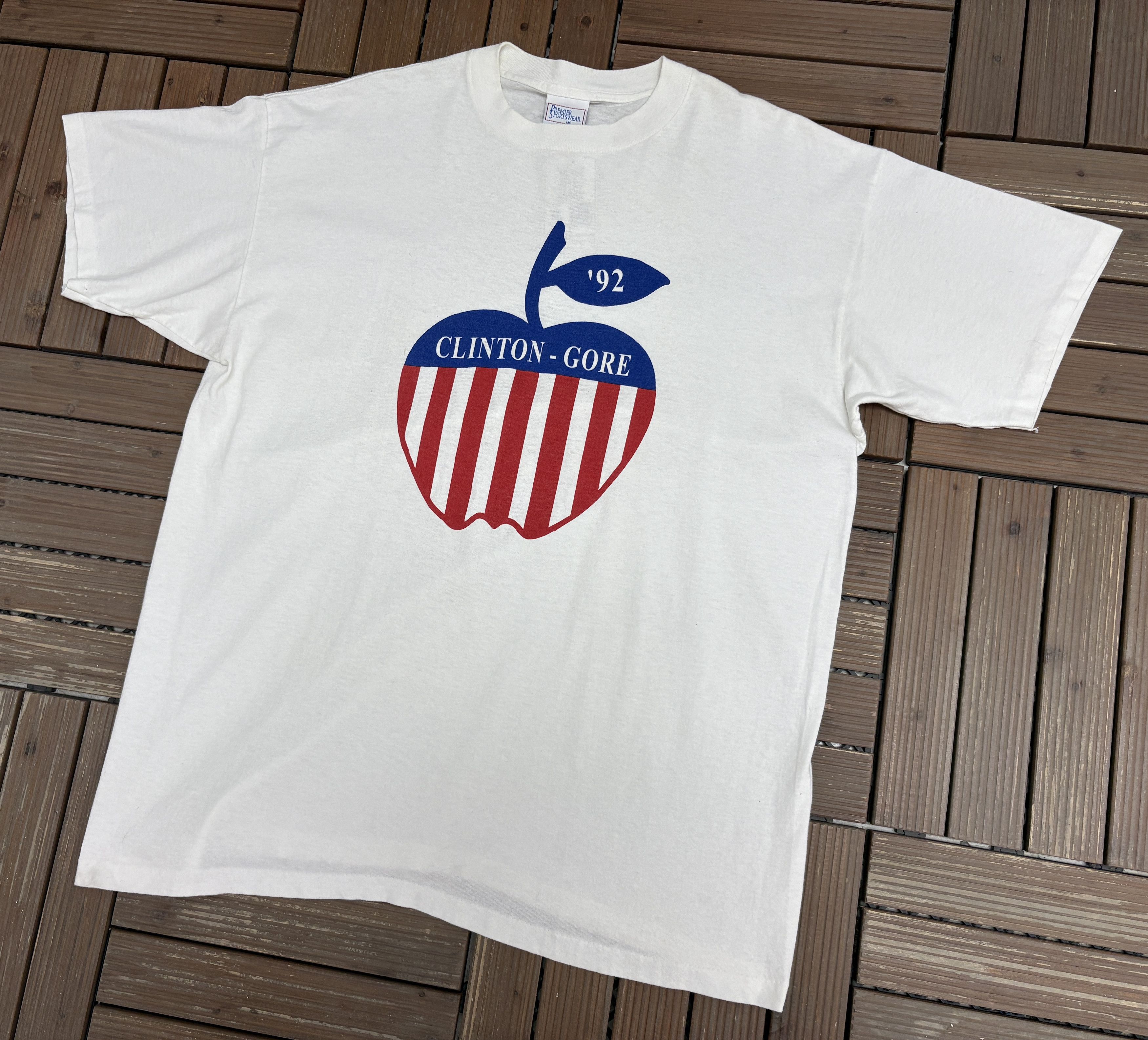 Vintage Bill Clinton & Gore 1992 Presidential Election Vintage Tee Size US XL / EU 56 / 4 - 3 Thumbnail