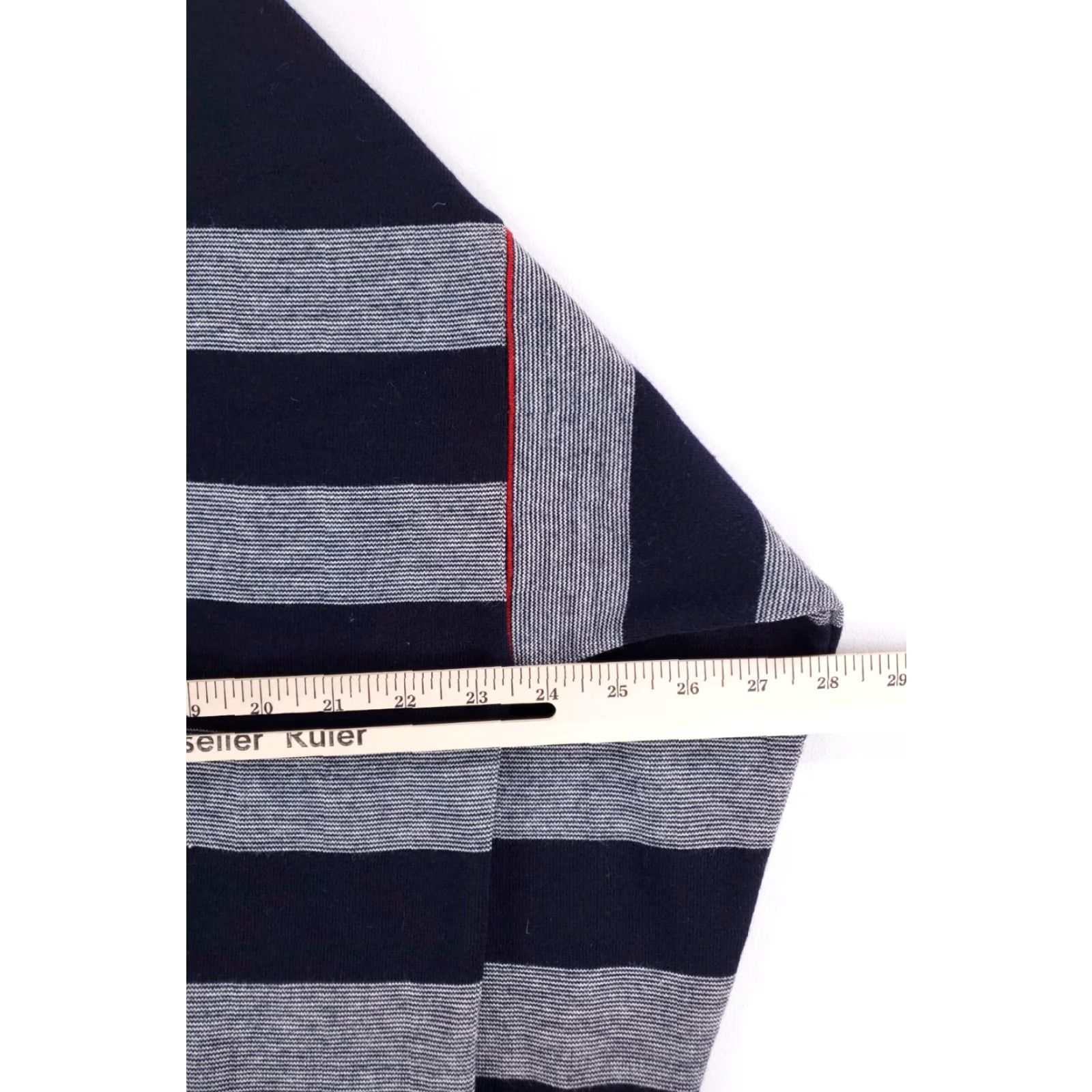 Paul & Shark Paul & Shark V Neck Henley Sweater Wool Blend Striped Mens XL Blue Grey Size US XL / EU 56 / 4 - 7 Thumbnail