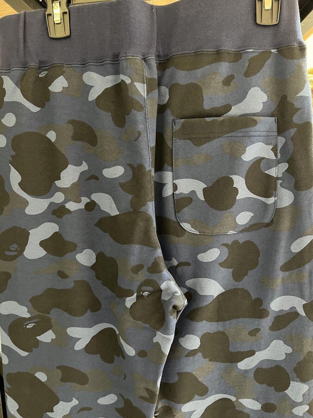 Bape A Bathing Ape Blue Navy Camo SWEAT PANTS L Brand New Bape Size US 34 / EU 50 - 2 Thumbnail