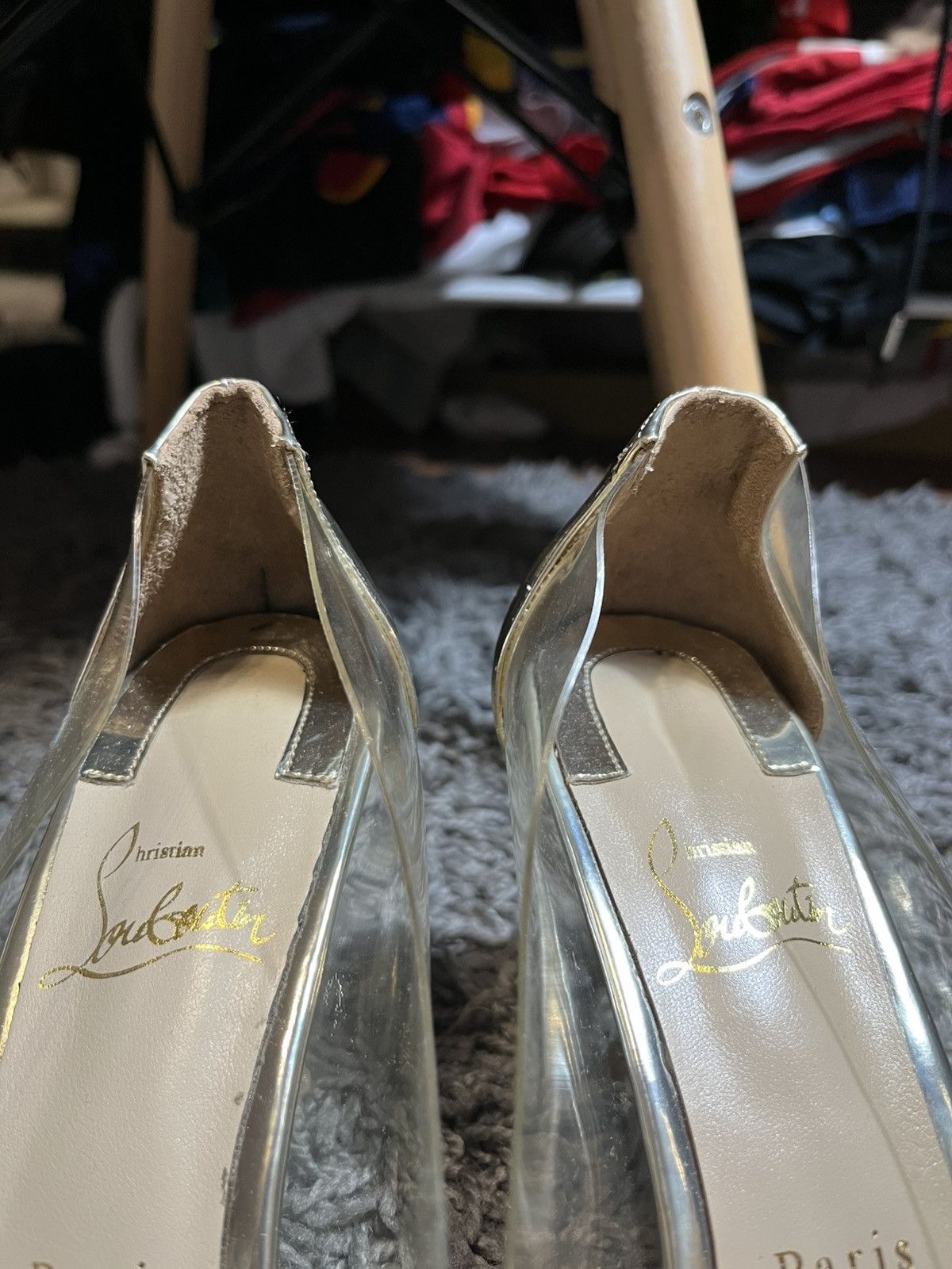 Christian Louboutin CHRISTIAN LOUBOUTIN HEELS Collaclou Gold Studded Pumps Size US 10.5 / IT 40.5 - 5 Thumbnail