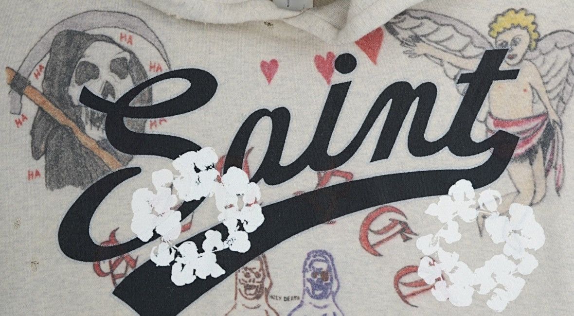 Saint Michael Saint Michael x Denim Tears Graffiti Hooded Sweatshirt Multi Size US XL / EU 56 / 4 - 3 Thumbnail