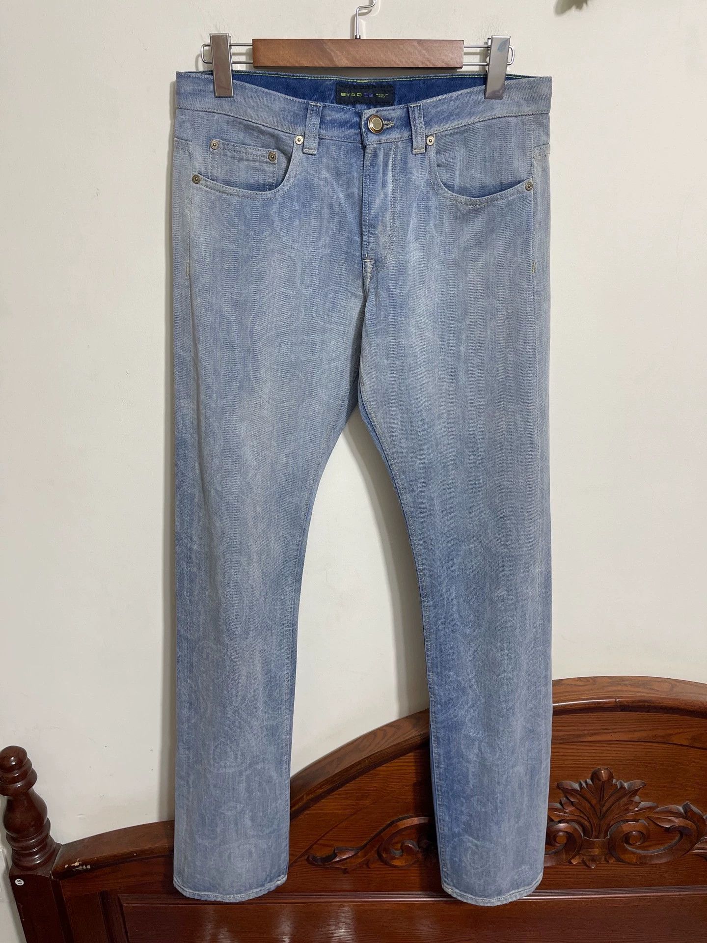 Etro Etro Cashew Pattern Mid-Waist Slim Fit Jeans 32W Size US 32 / EU 48 - 1 Thumbnail