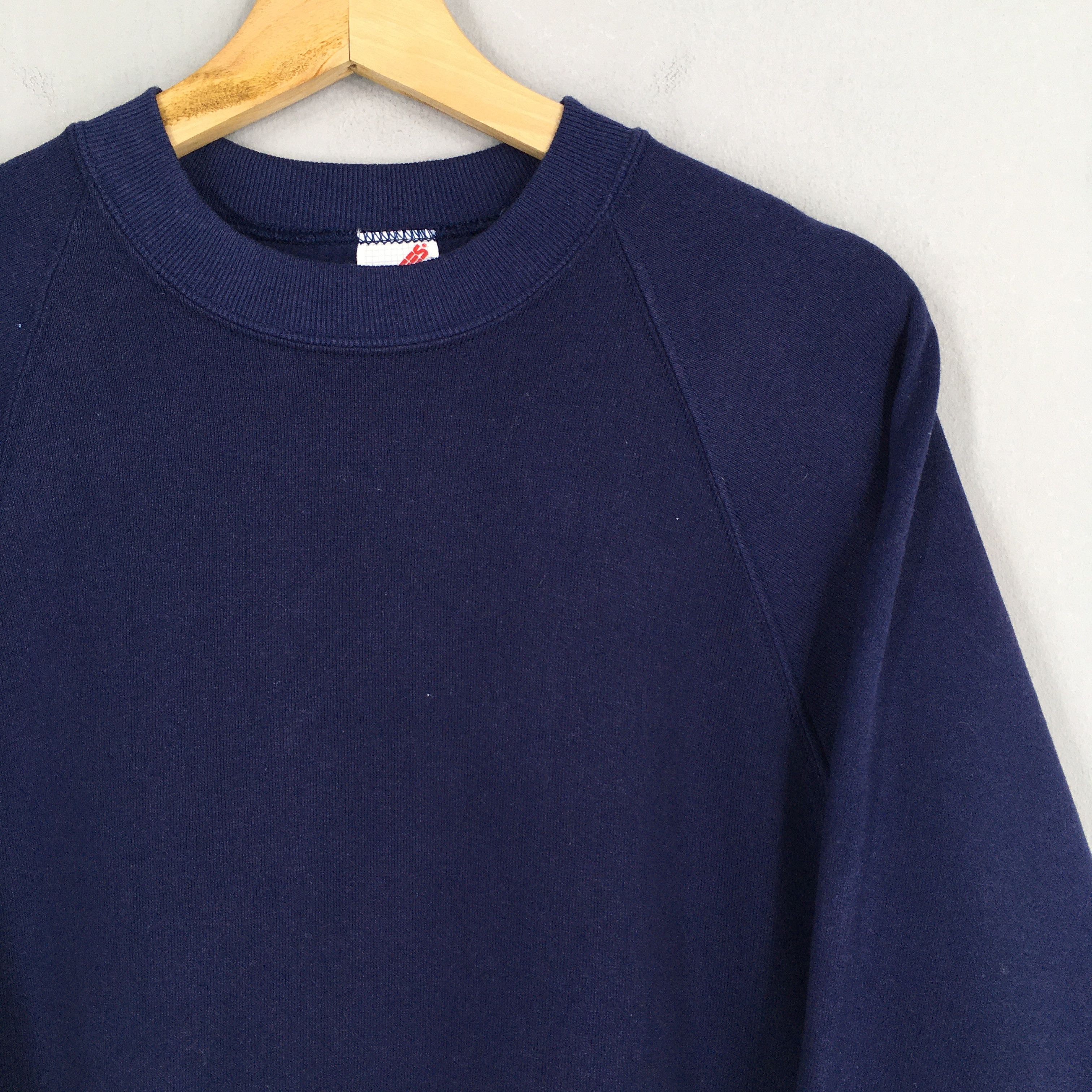 Jerzees Vintage 90s Jerzees Usa Plain Blue Sweatshirt Medium Size US M / EU 48-50 / 2 - 2 Thumbnail