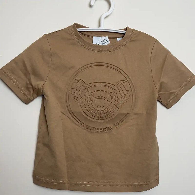 Burberry Burberry Embossed Brown Cotton Men's T-Shirt Size US XXS / EU 40 - 1 Thumbnail