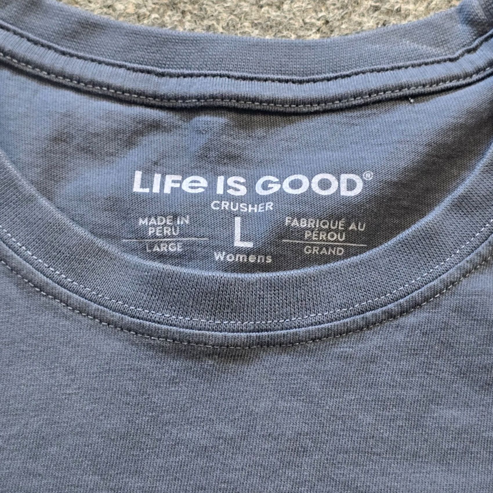 Life is Good Life is Good Top Womens Large Blue Optimist Long Sleeve Crew Neck Crusher Casual Shirt Size L / US 10 / IT 46 - 3 Thumbnail