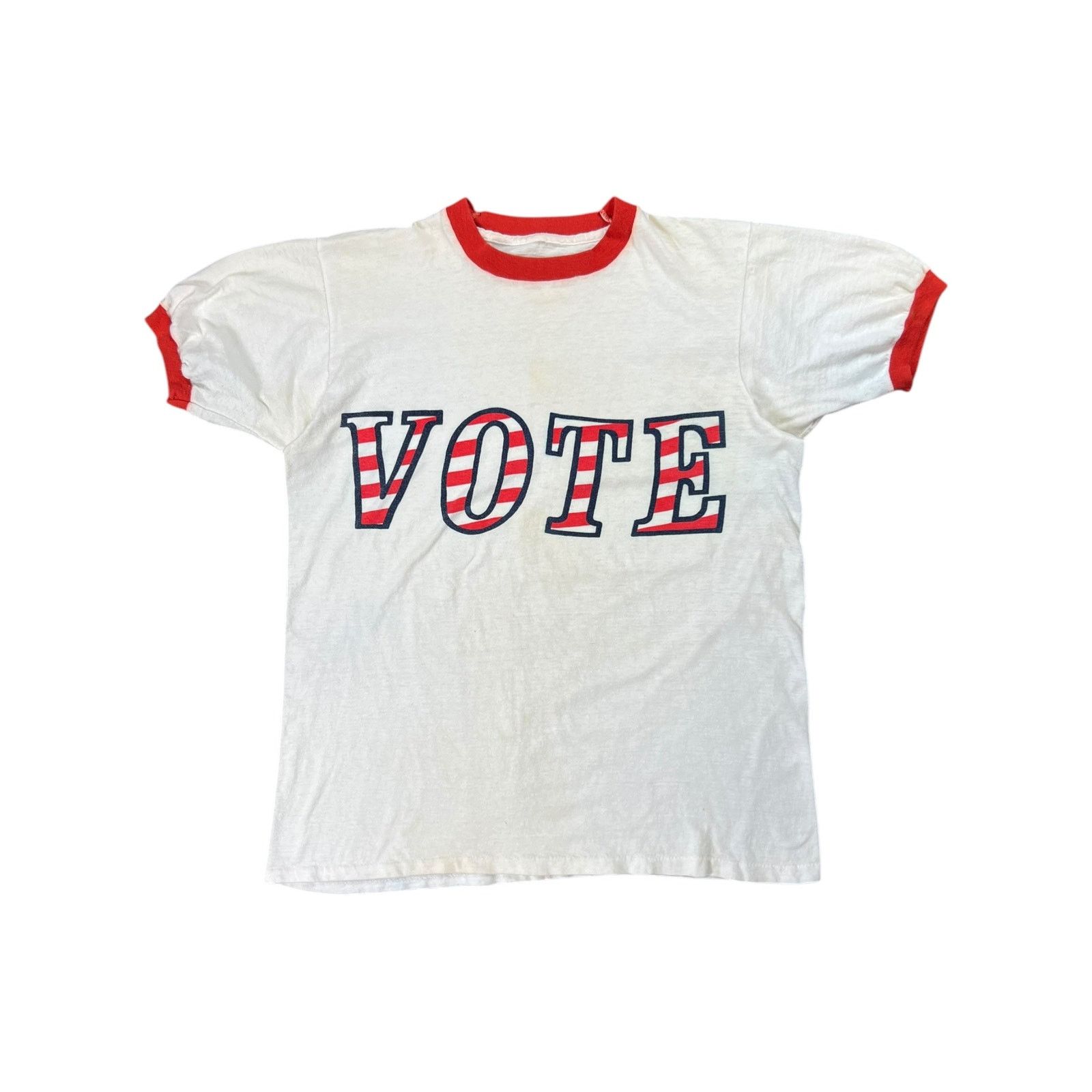 Vintage Vintage 1970s VOTE ringer tee (M) Size US M / EU 48-50 / 2 - 1 Thumbnail