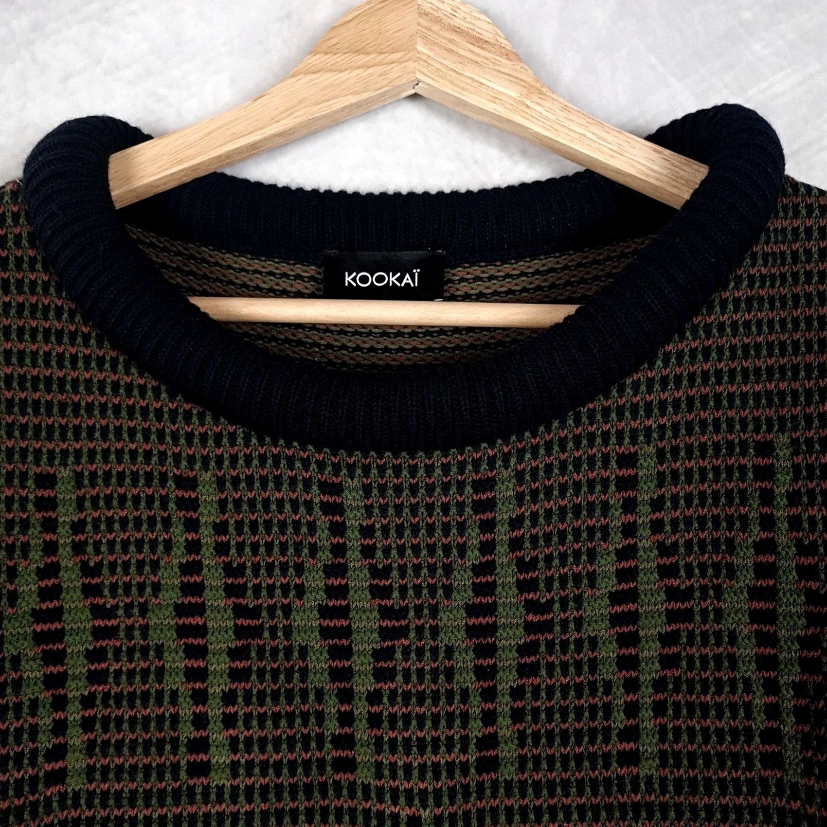 Vintage Kookai Sweater Womens S Short Sleeve Round Neck Geometric Knit Pullover Navy Blue Top Jumper Size S / US 4 / IT 40 - 6 Thumbnail