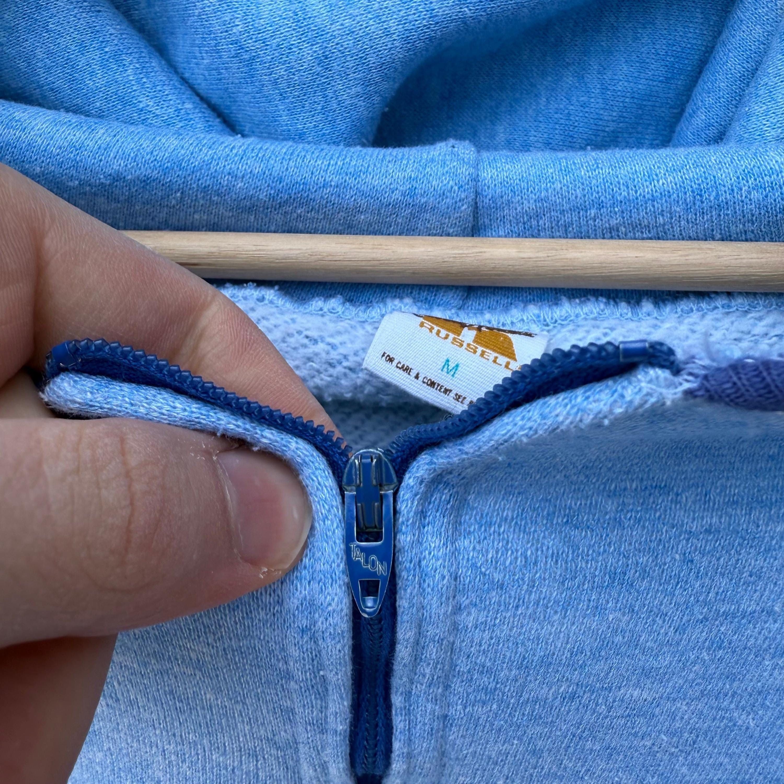 Russell Athletic × Vintage 70's Russell Athletic Baby Blue Half Zip Hoodie Size US M / EU 48-50 / 2 - 5 Thumbnail