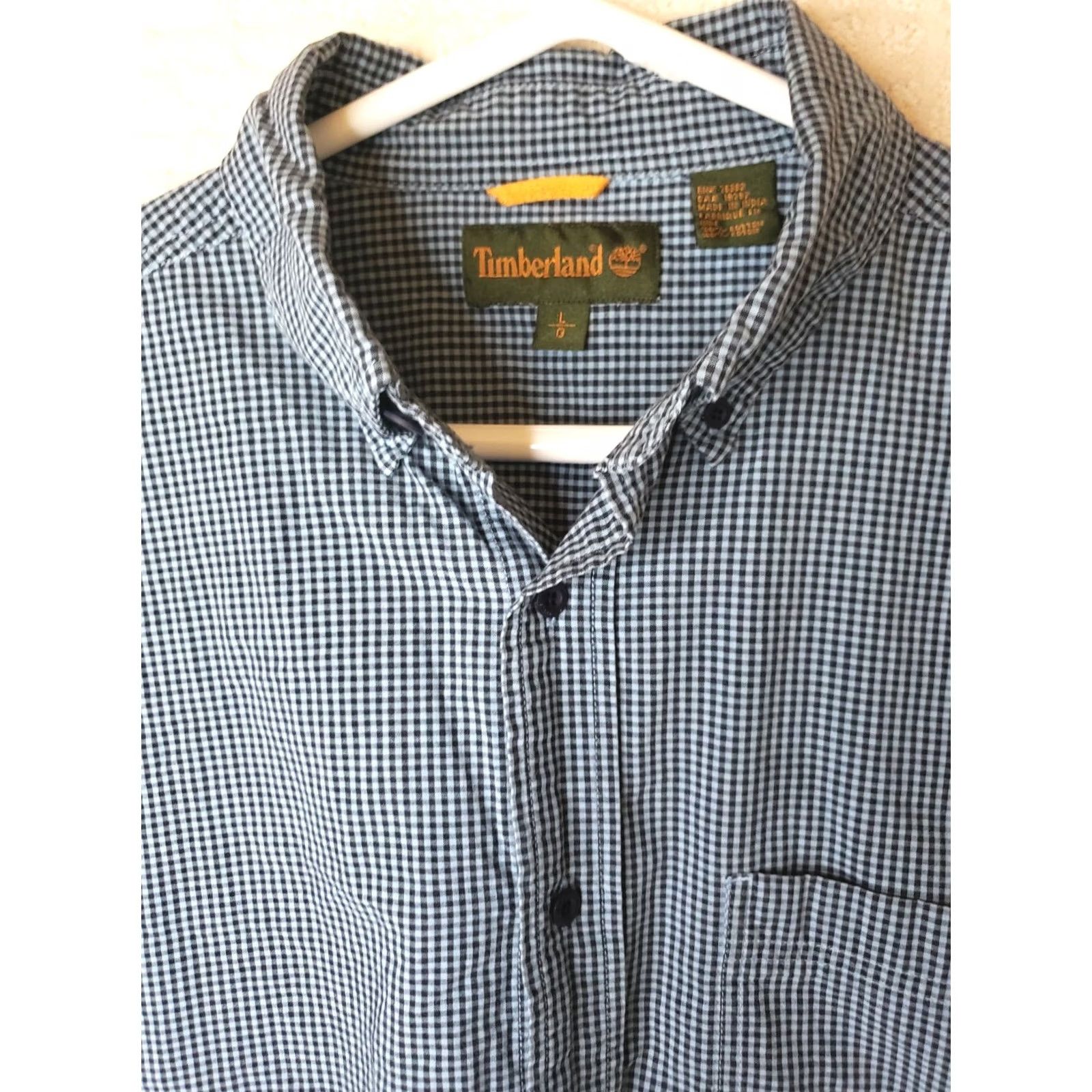 Timberland Timberland Shirt Mens L Blue Black Check Button-Front Long Sleeve Casual Workwear Outdoor Outdoors 90s? Size US L / EU 52-54 / 3 - 5 Thumbnail