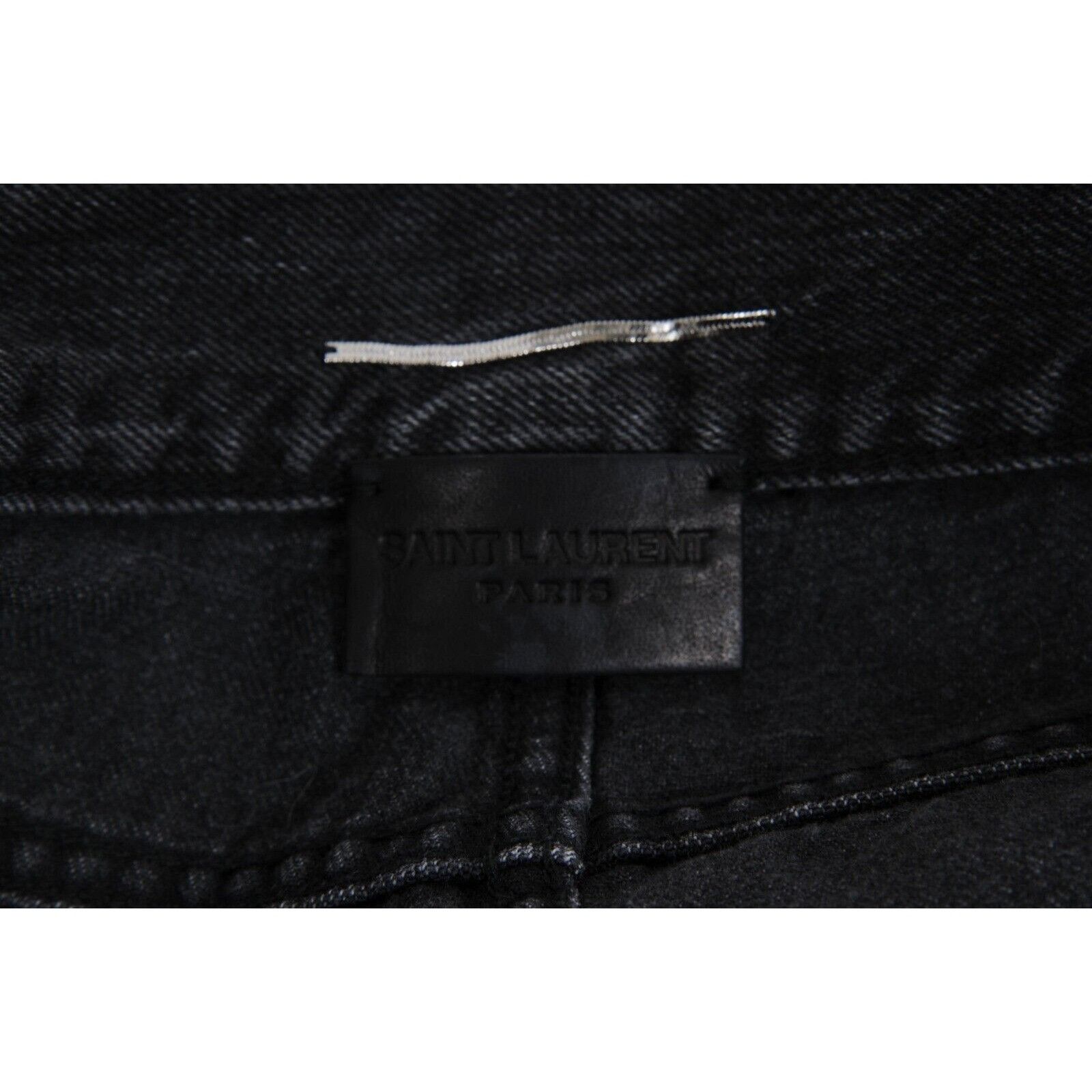 Saint Laurent Paris Jean Shorts 3310 Grey Light Wash Denim Raw Hem Size US 33 - 8 Thumbnail