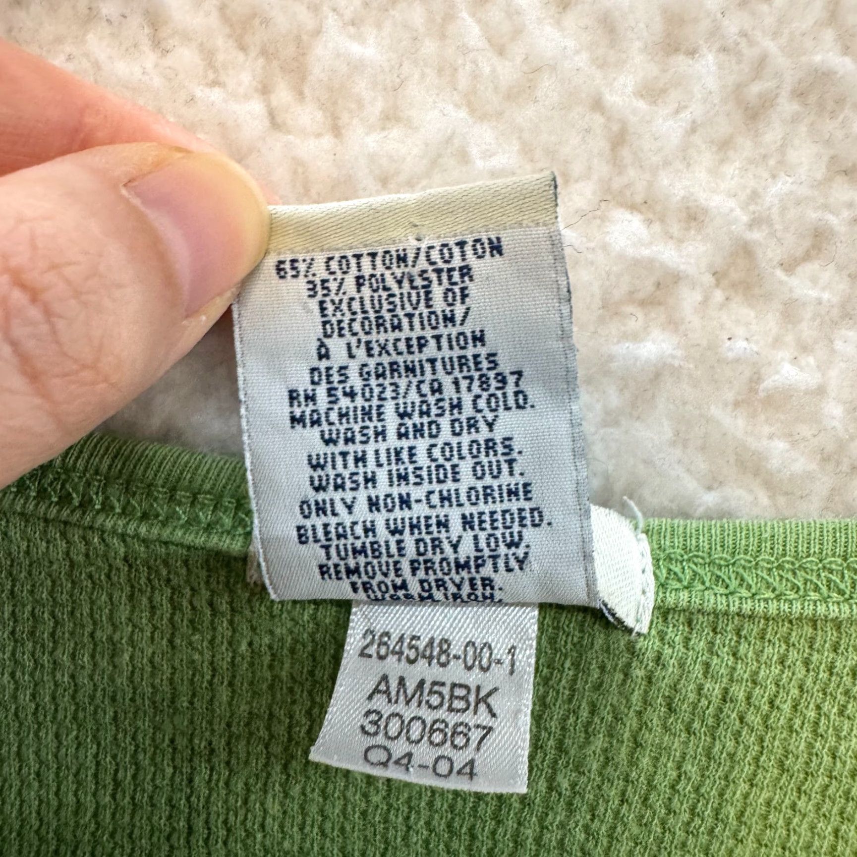 Old Navy VINTAGE Old Navy Y2K Long Sleeve Shirt L Green Thermal Waffle Knit Graphic Grunge Mens Girls? Size L / US 10 / IT 46 - 6 Thumbnail