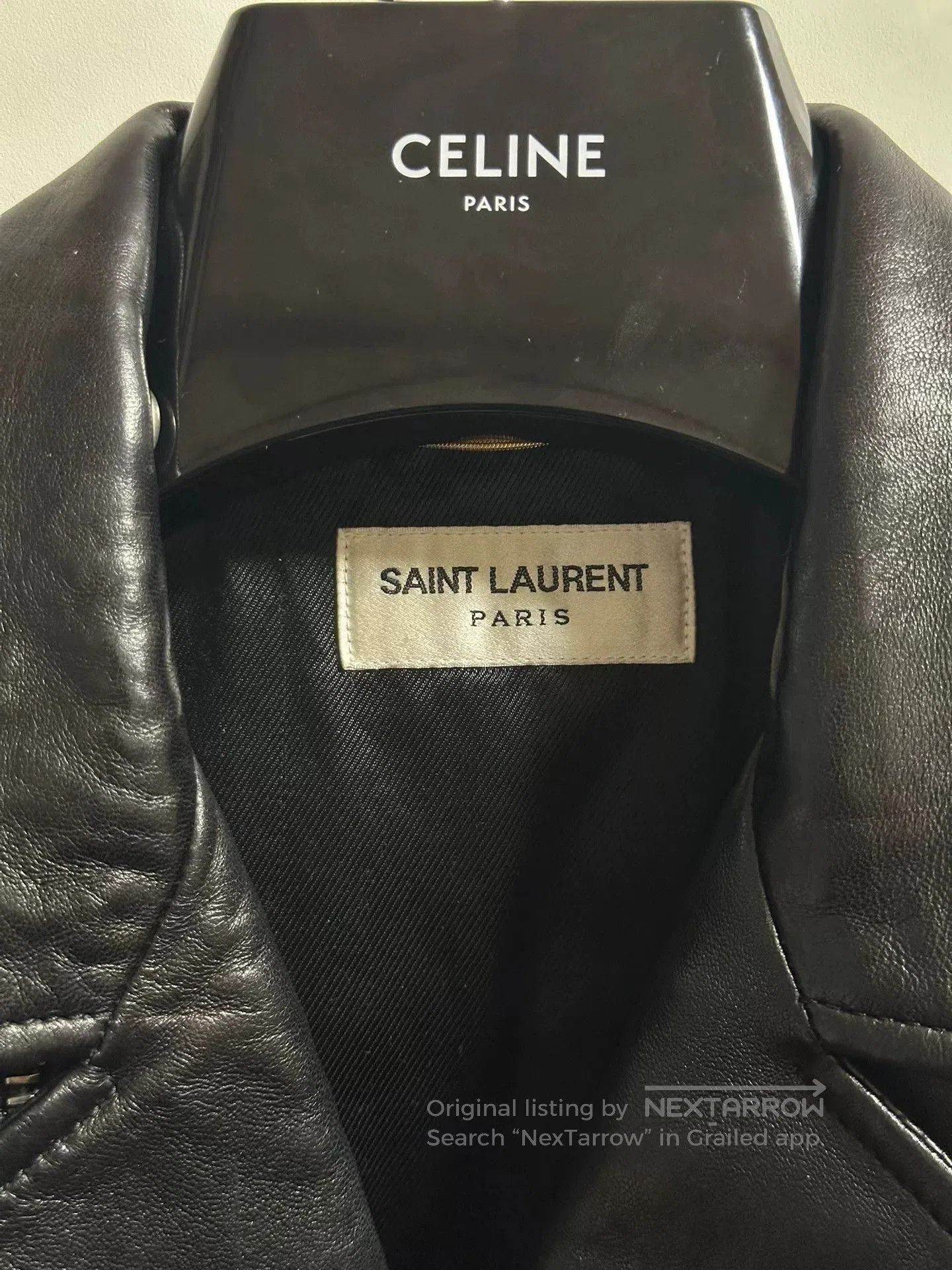Saint Laurent Paris classic black leather biker jacket for women. Size S / US 4 / IT 40 - 6 Thumbnail